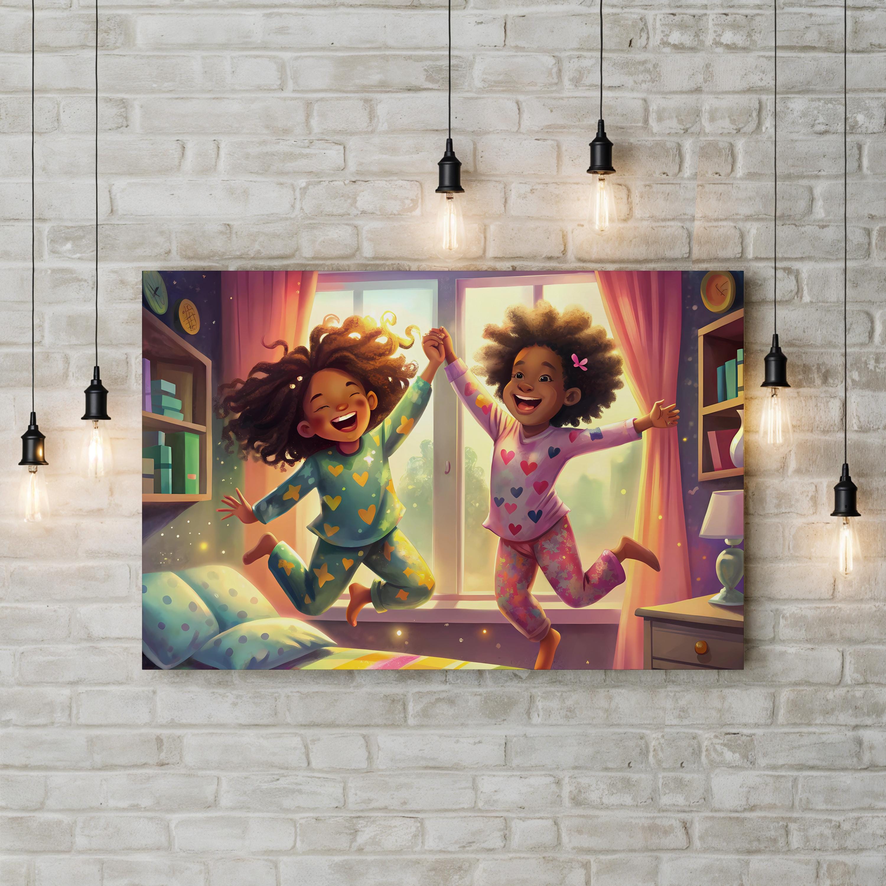 Pajama Party – Playful Kids Bedroom Canvas Art