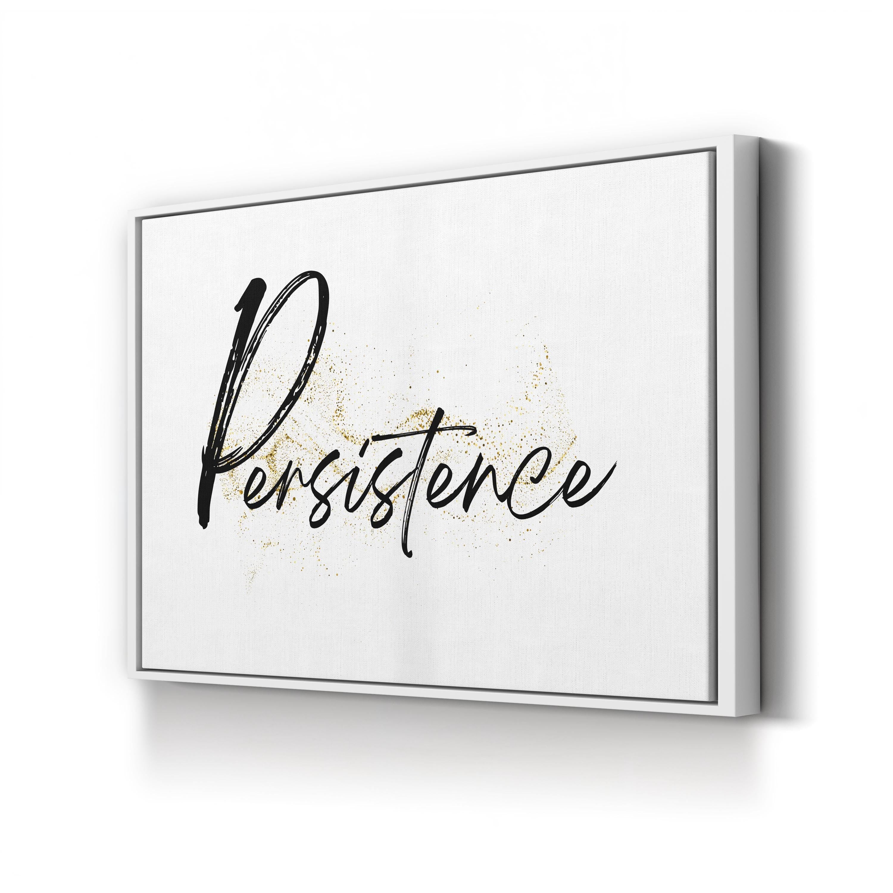 Persistence: Elegant Gold Typography Motivational Wall Art