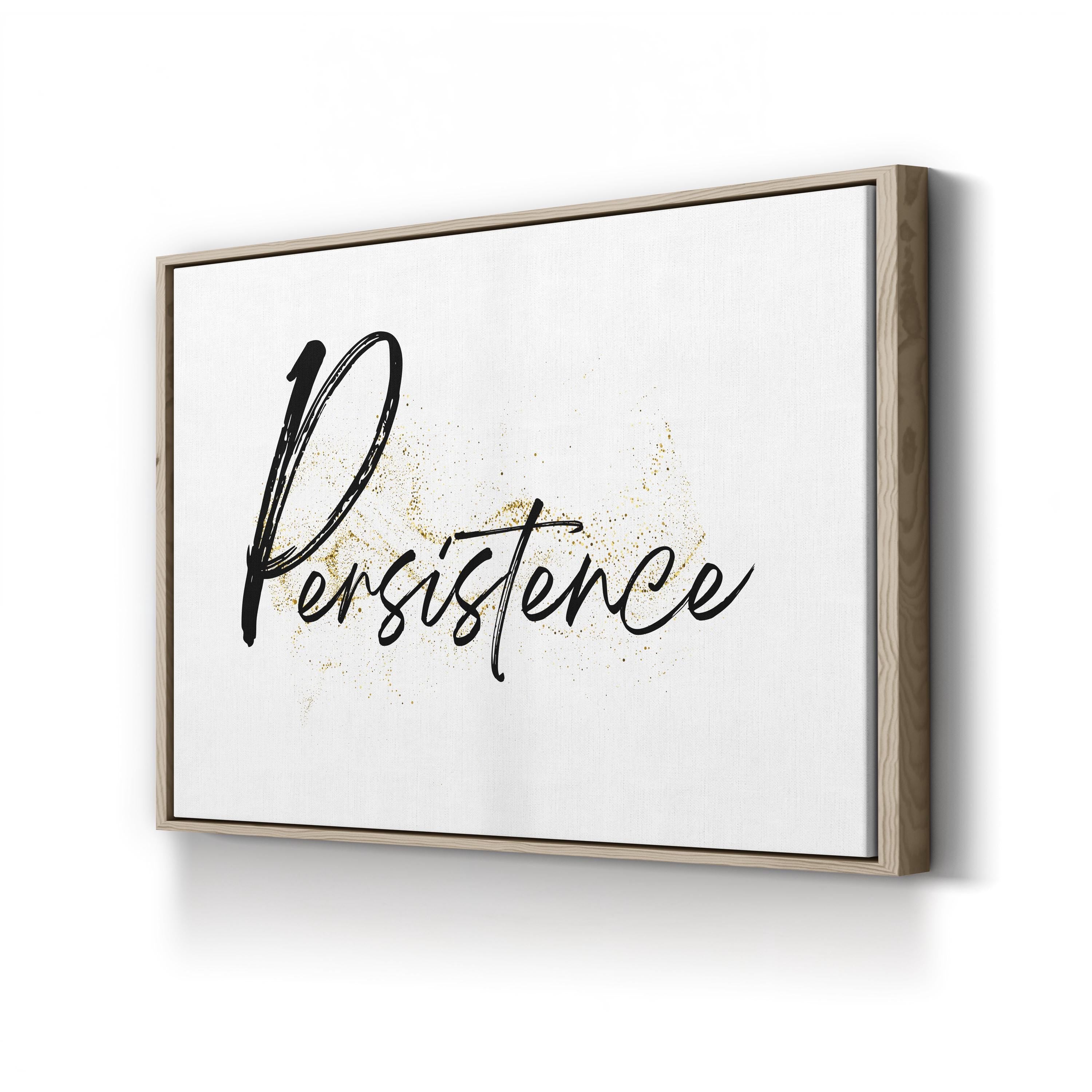 Persistence: Elegant Gold Typography Motivational Wall Art