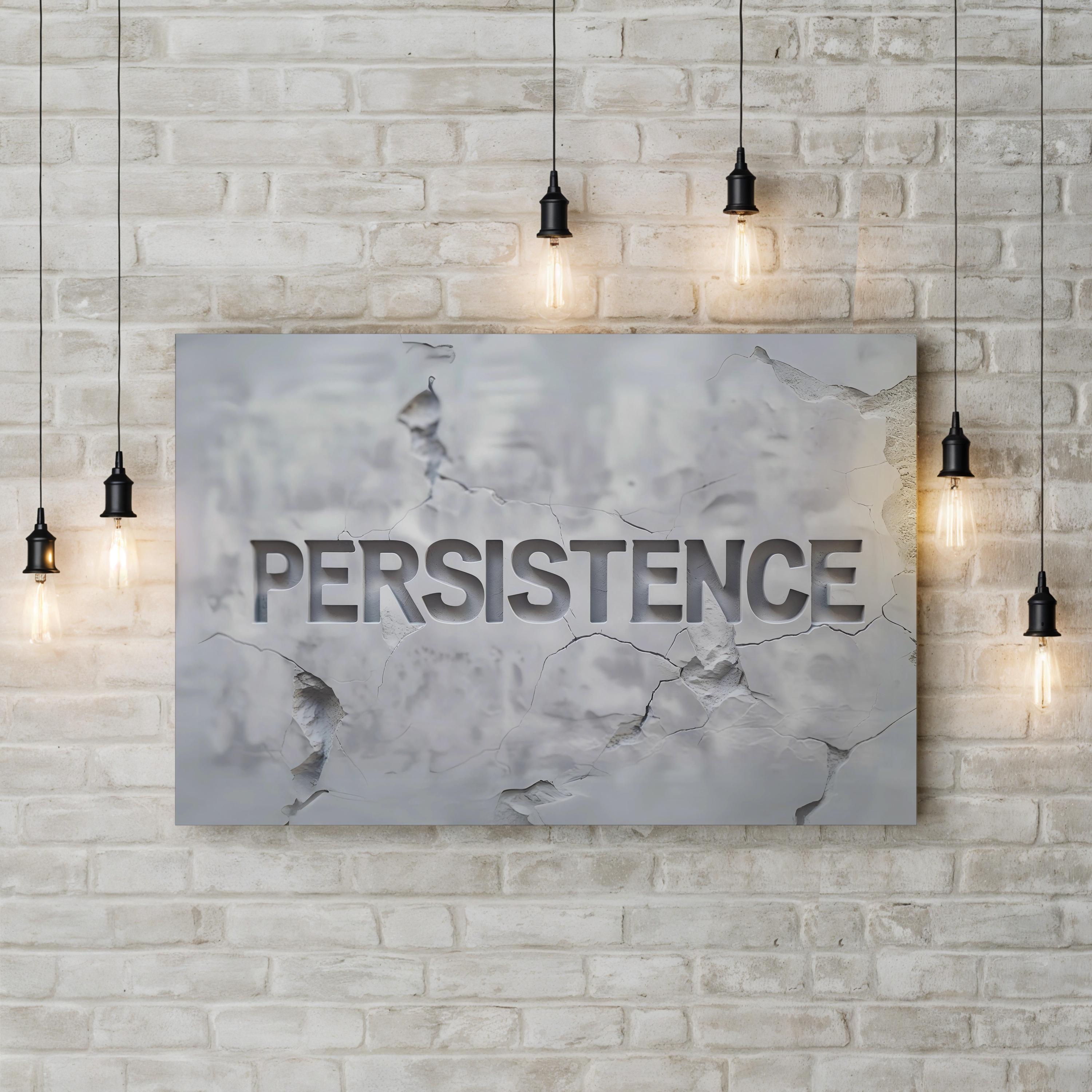 Persistence Stone Typography – Typographic Wall Art | Inspirational Canvas Print