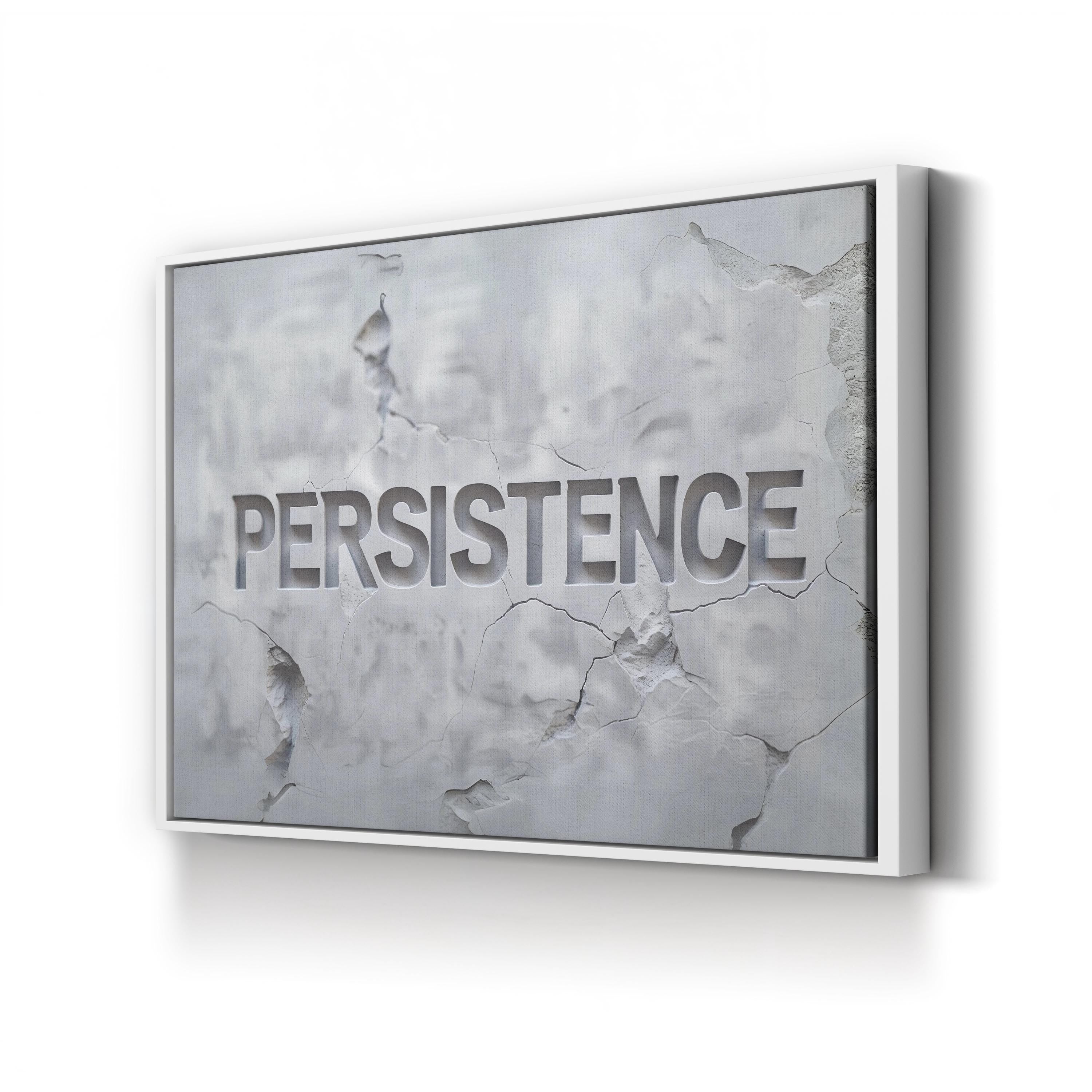 Persistence Stone Typography – Typographic Wall Art | Inspirational Canvas Print