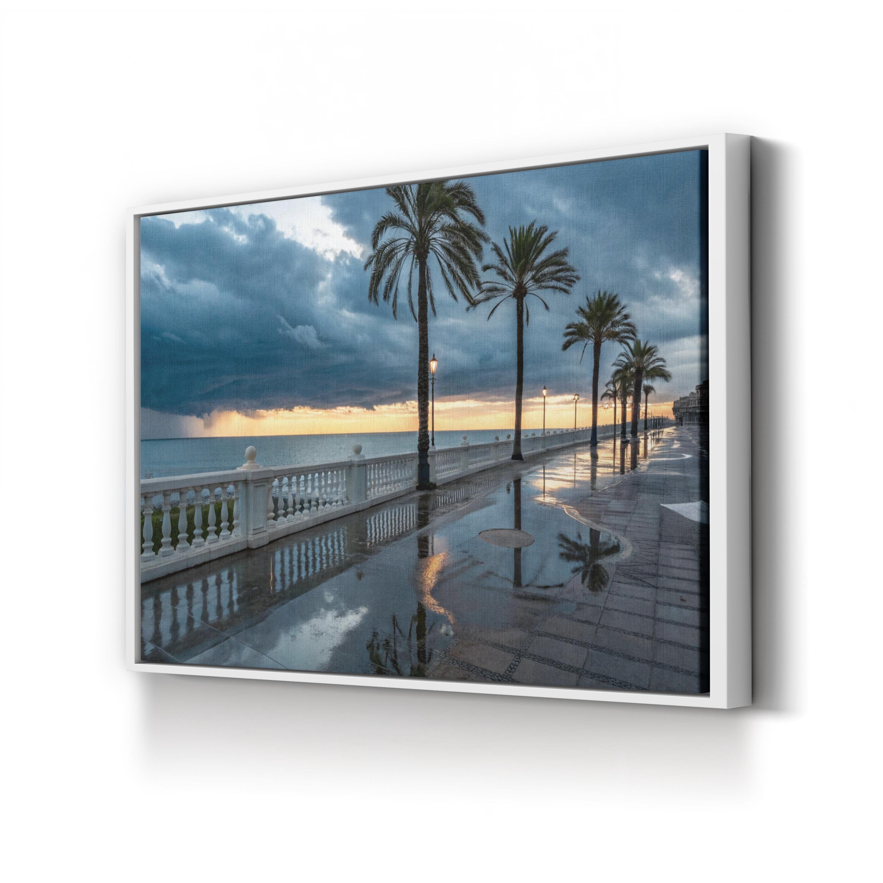 Pier Reflections at Dusk – Vintage Photography Wall Art | Coastal Ocean Canvas Print
