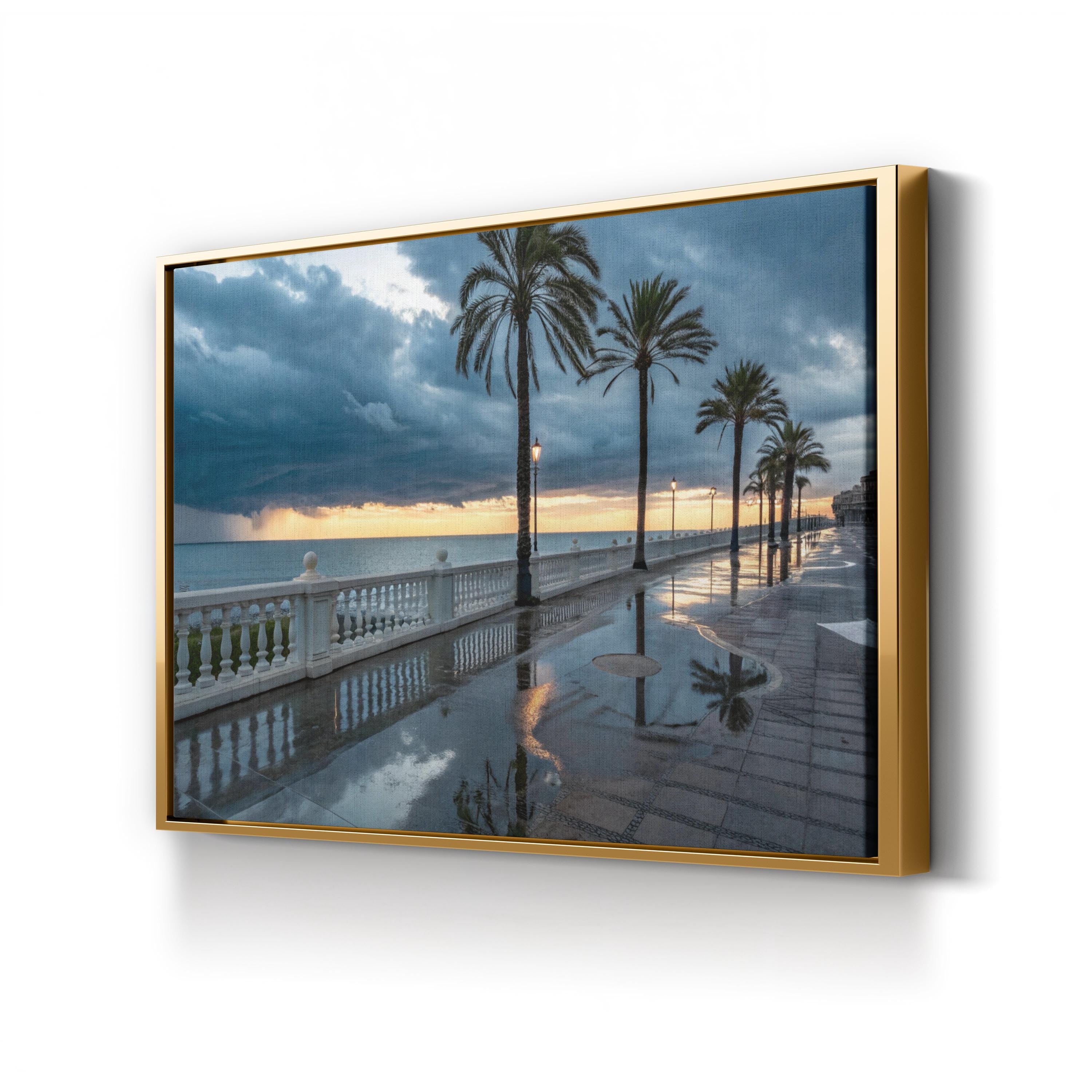 Pier Reflections at Dusk – Vintage Photography Wall Art | Coastal Ocean Canvas Print