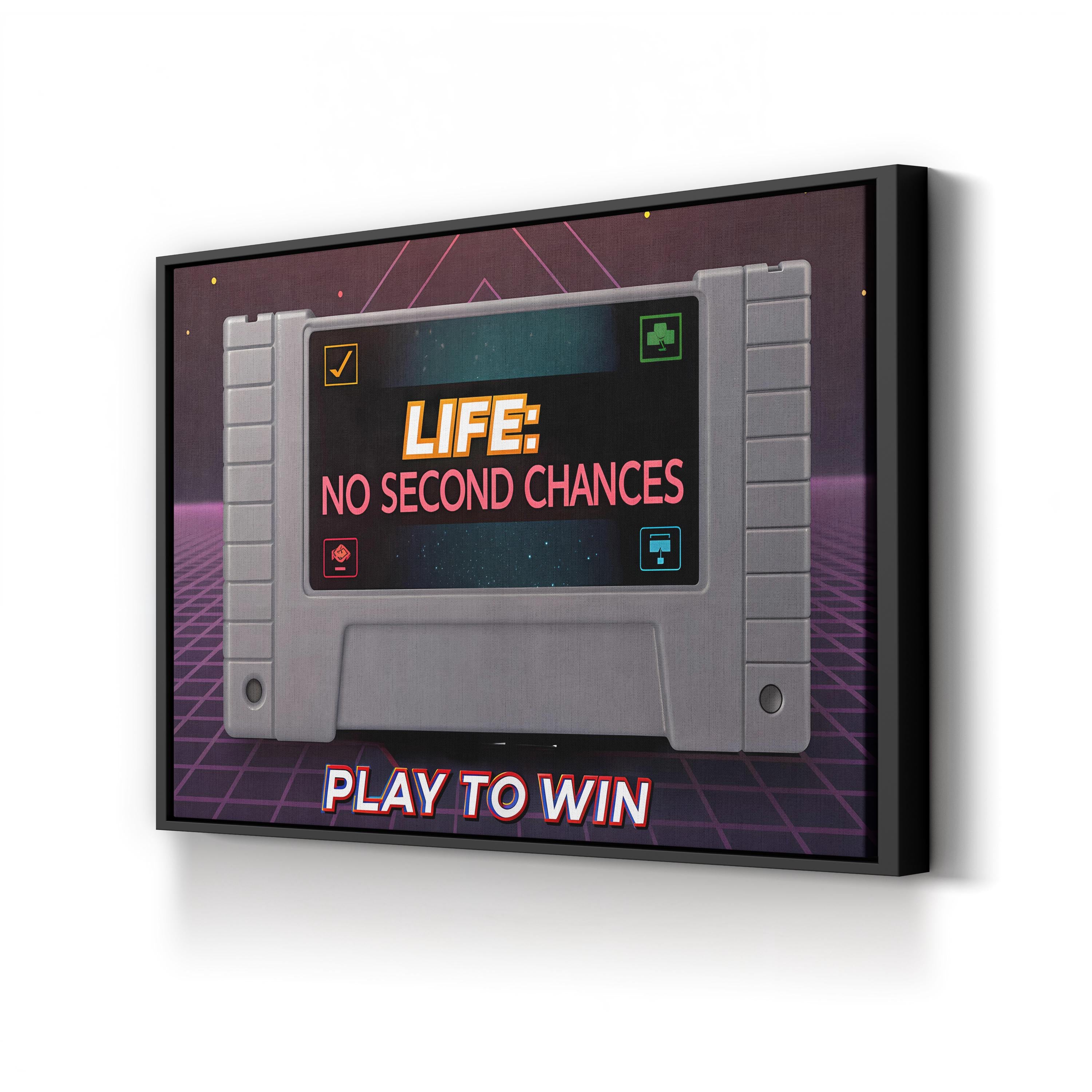 Retro Gaming Canvas Print | Play to Win Motivational Wall Art