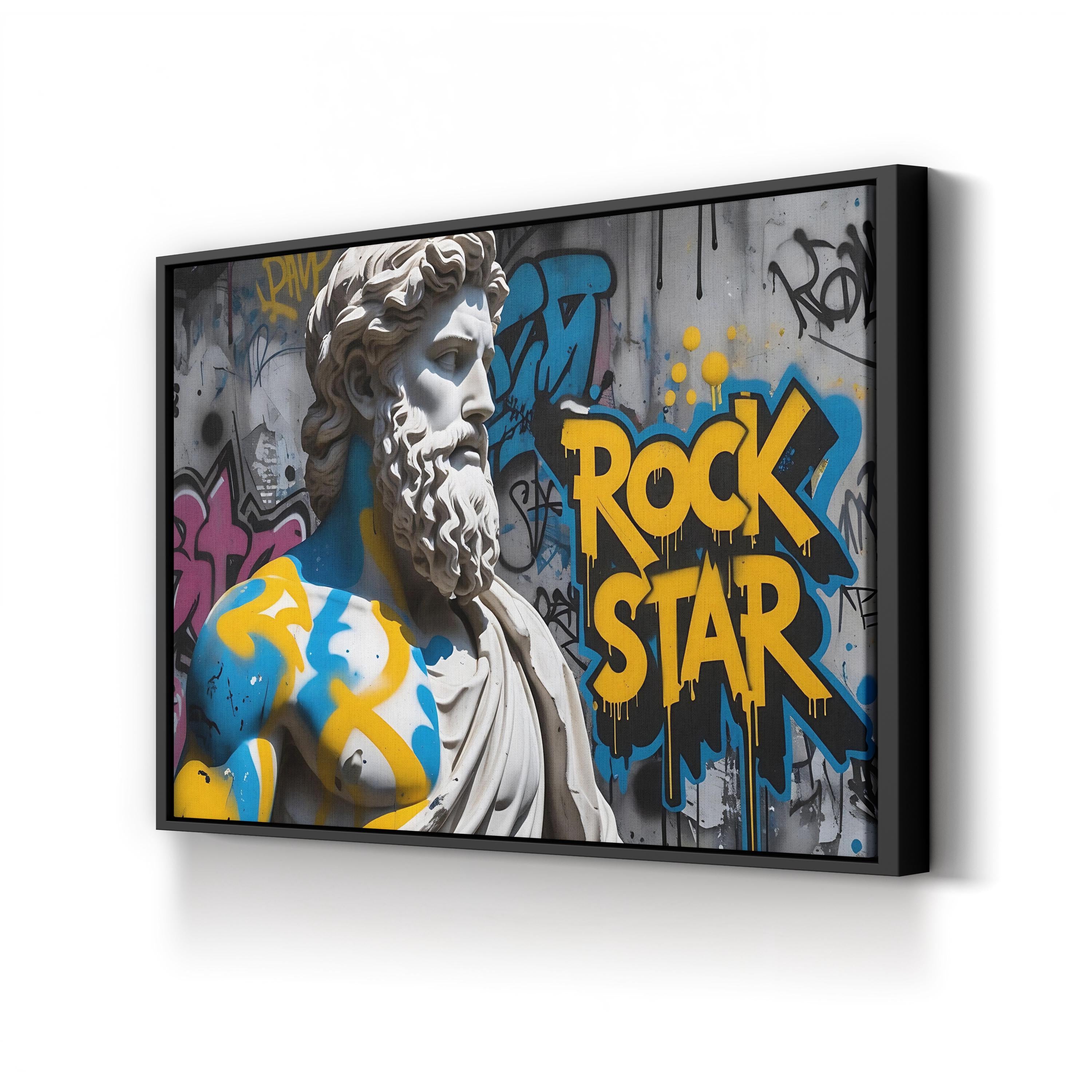 Poseidon Graffiti Mythology – Period Illustration Wall Art | Urban Street Canvas Print