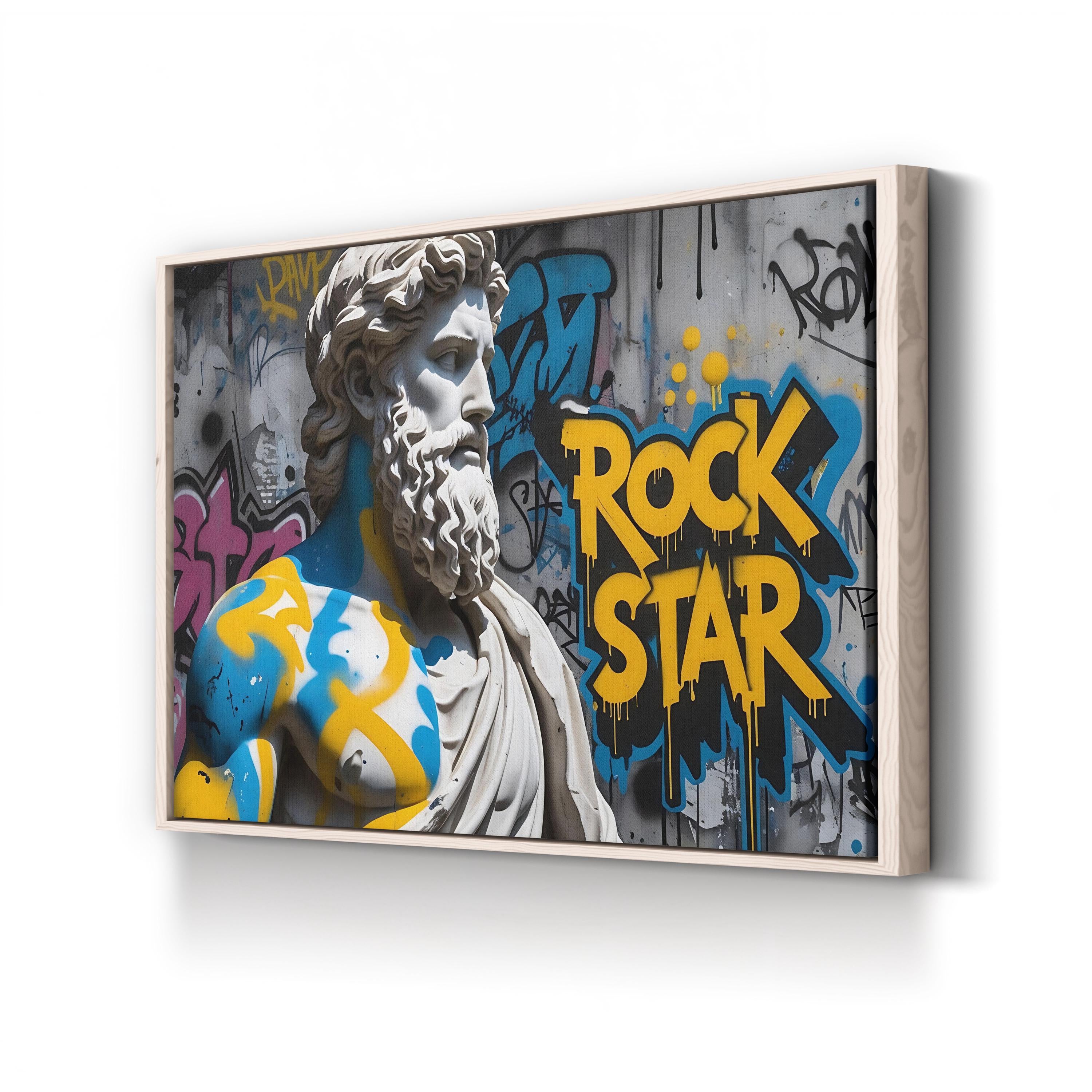 Poseidon Graffiti Mythology – Period Illustration Wall Art | Urban Street Canvas Print