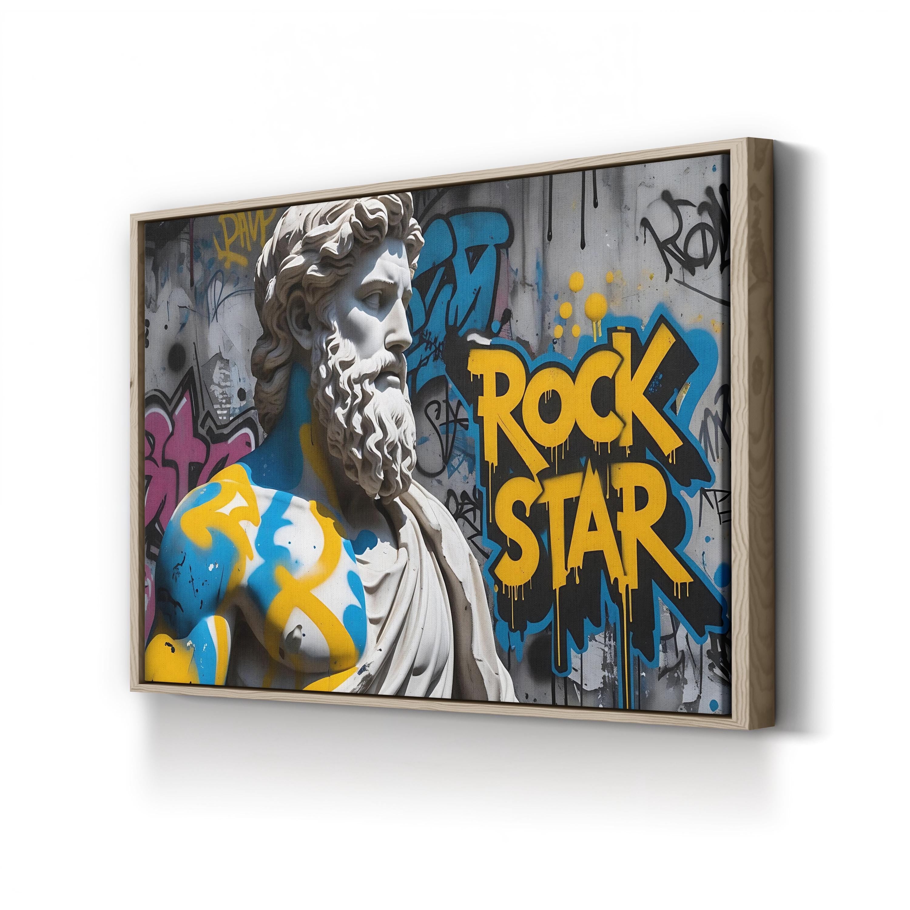 Poseidon Graffiti Mythology – Period Illustration Wall Art | Urban Street Canvas Print