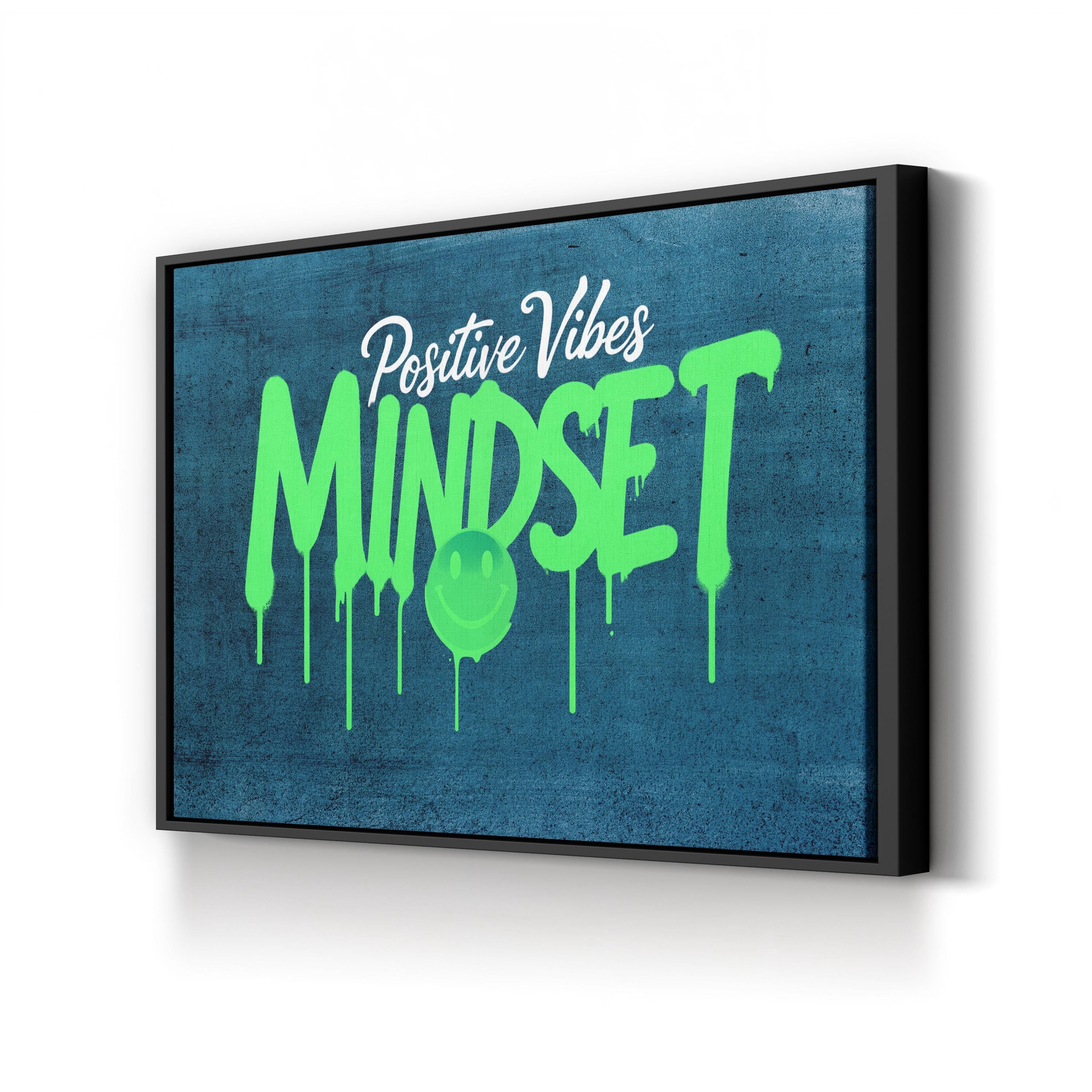 Positive Vibes Mindset IV Motivational Canvas Wall Art
