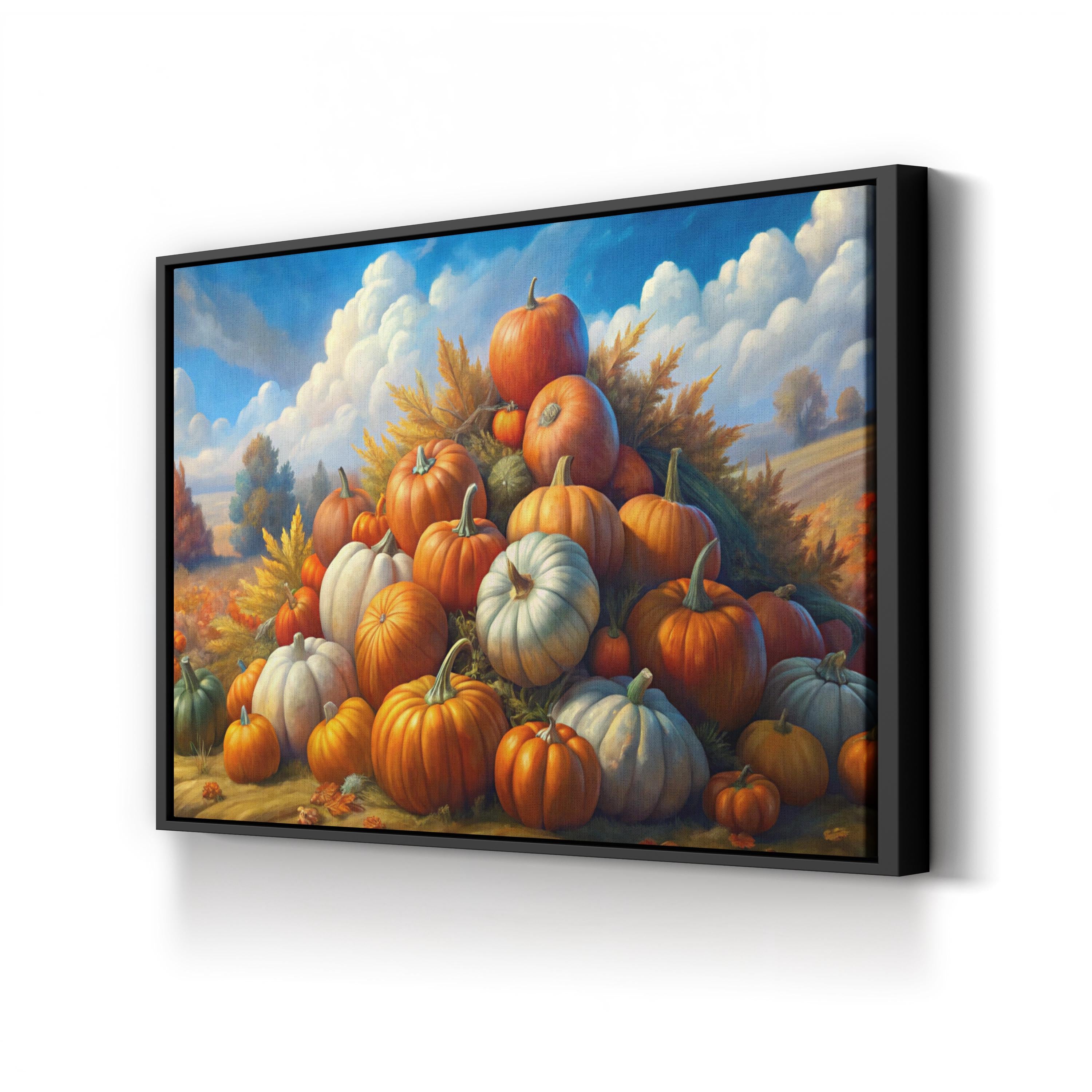 Pumpkin Stack Wall Art | Autumn Harvest Still Life