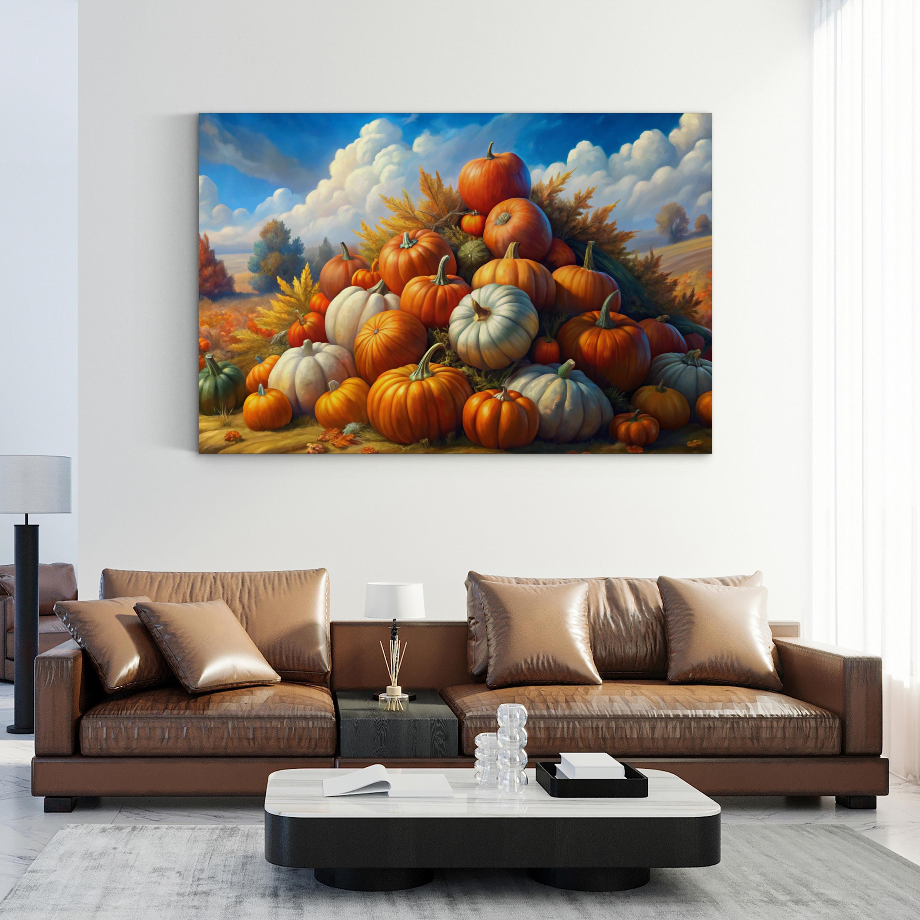 Pumpkin Stack Wall Art | Autumn Harvest Still Life