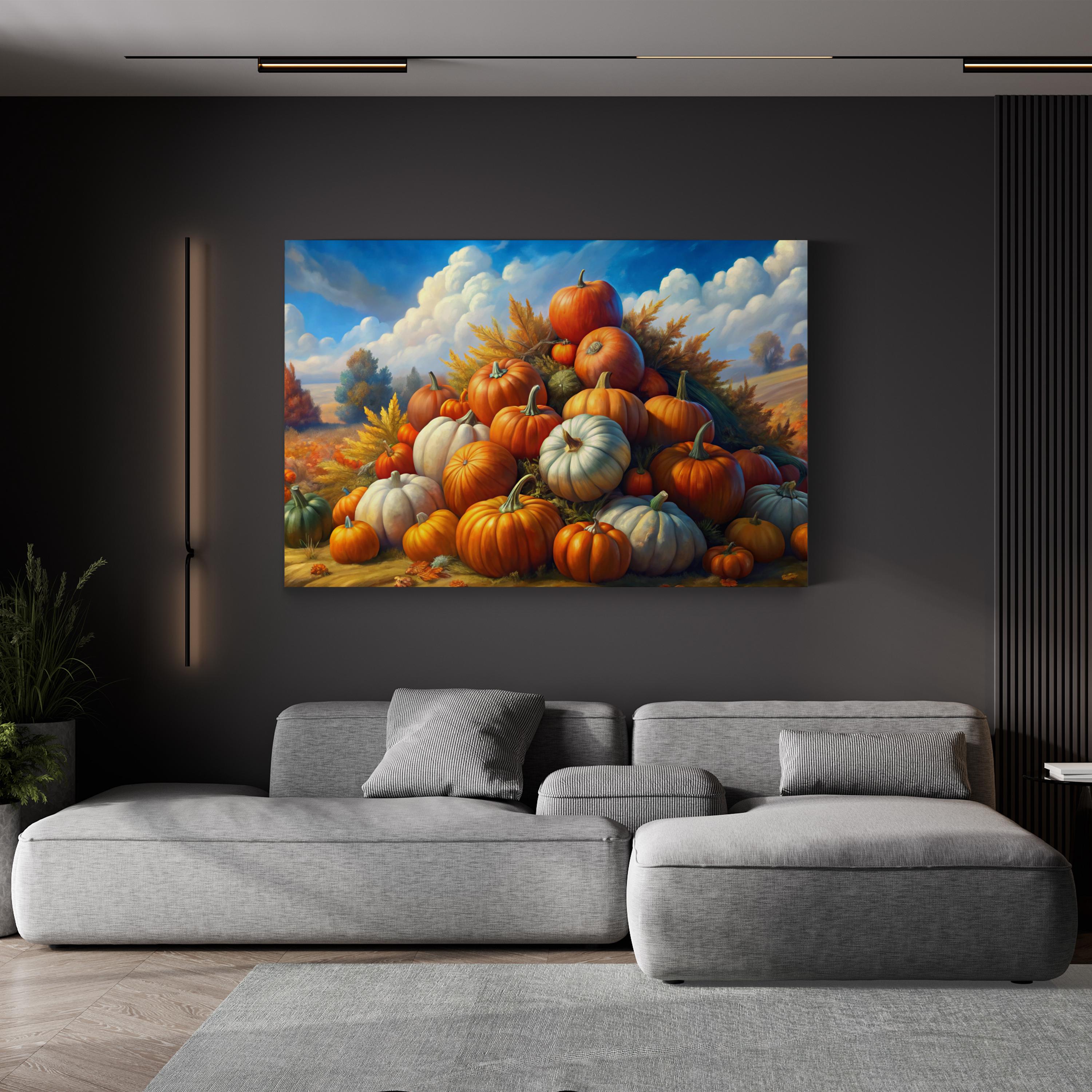 Pumpkin Stack Wall Art | Autumn Harvest Still Life