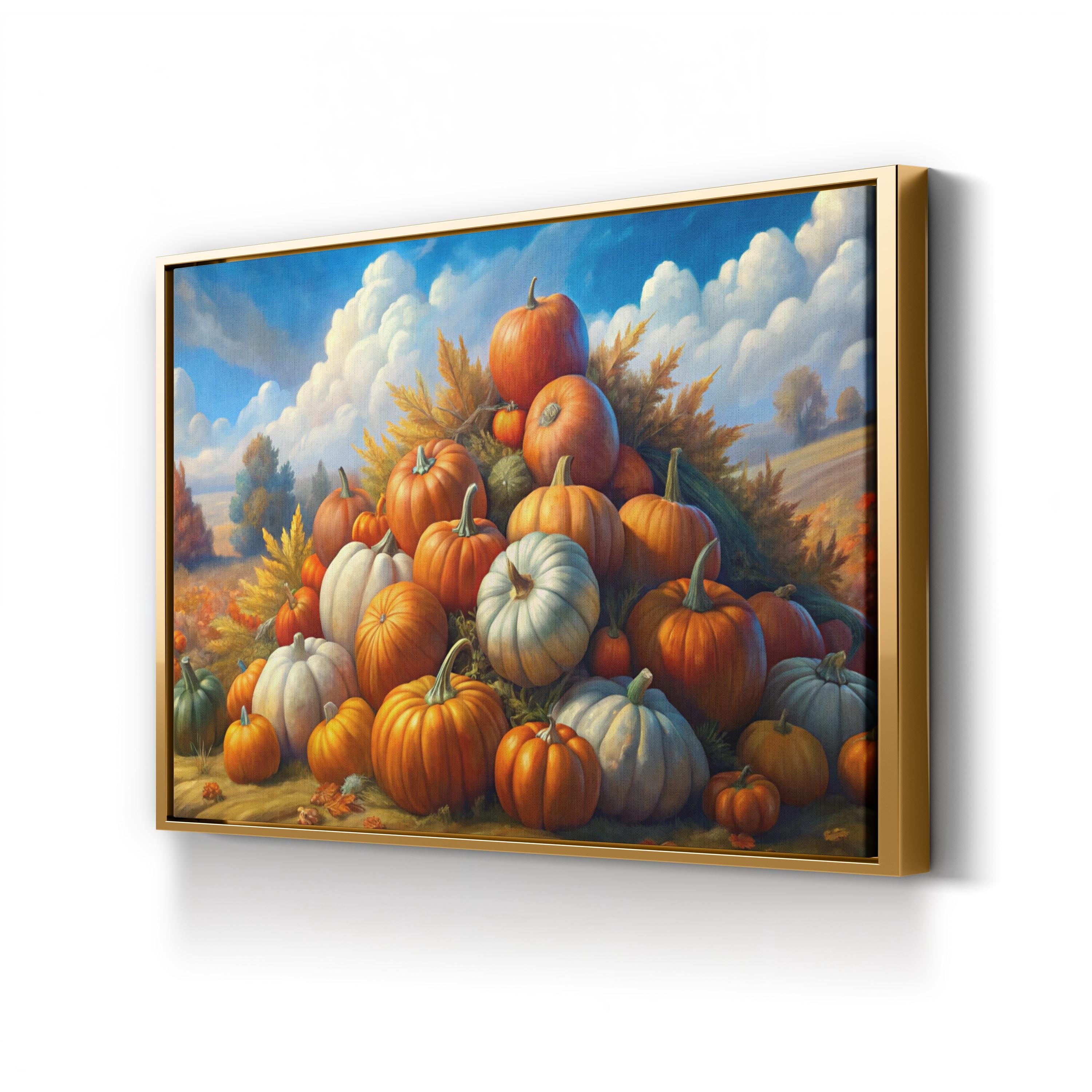 Pumpkin Stack Wall Art | Autumn Harvest Still Life