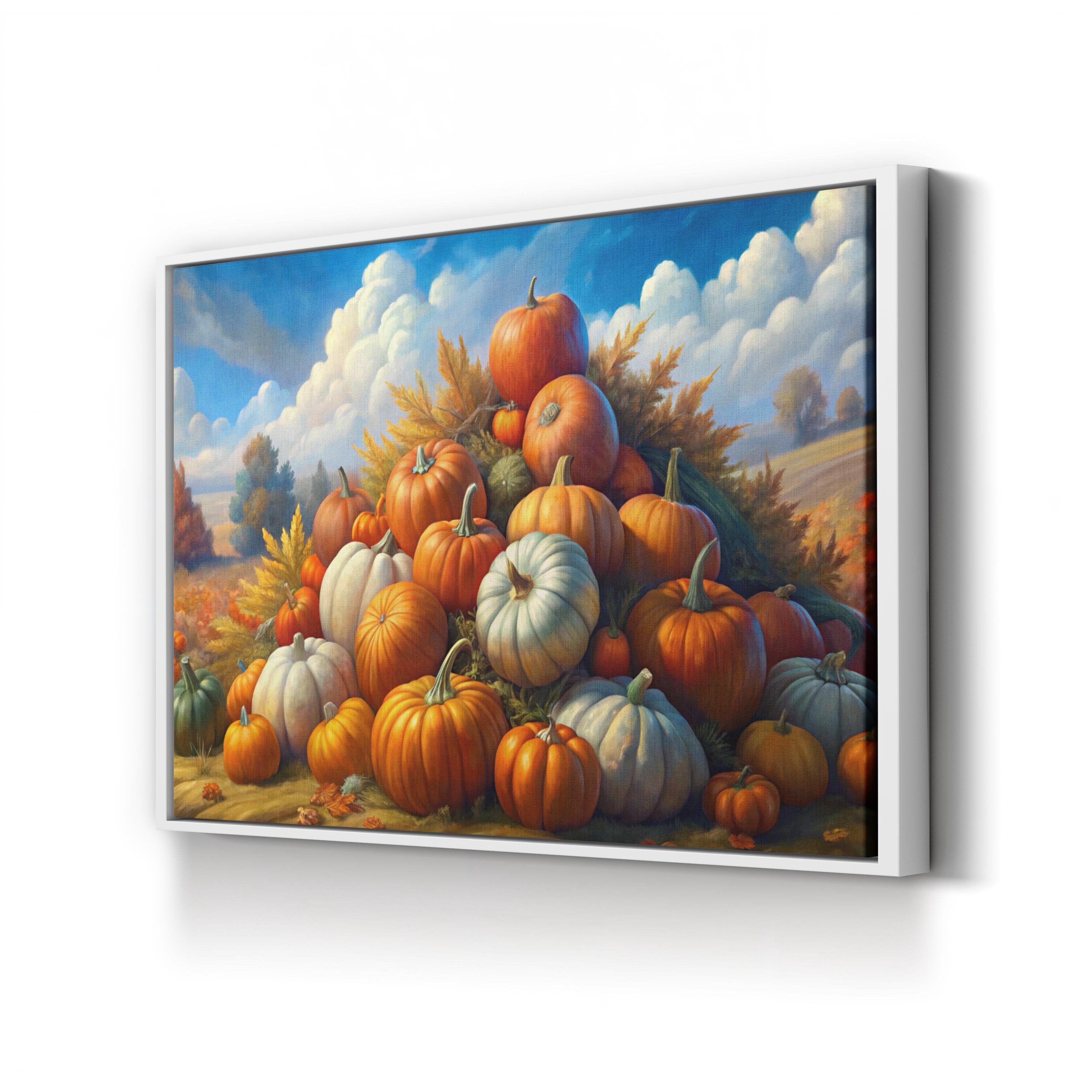 Pumpkin Stack Wall Art | Autumn Harvest Still Life