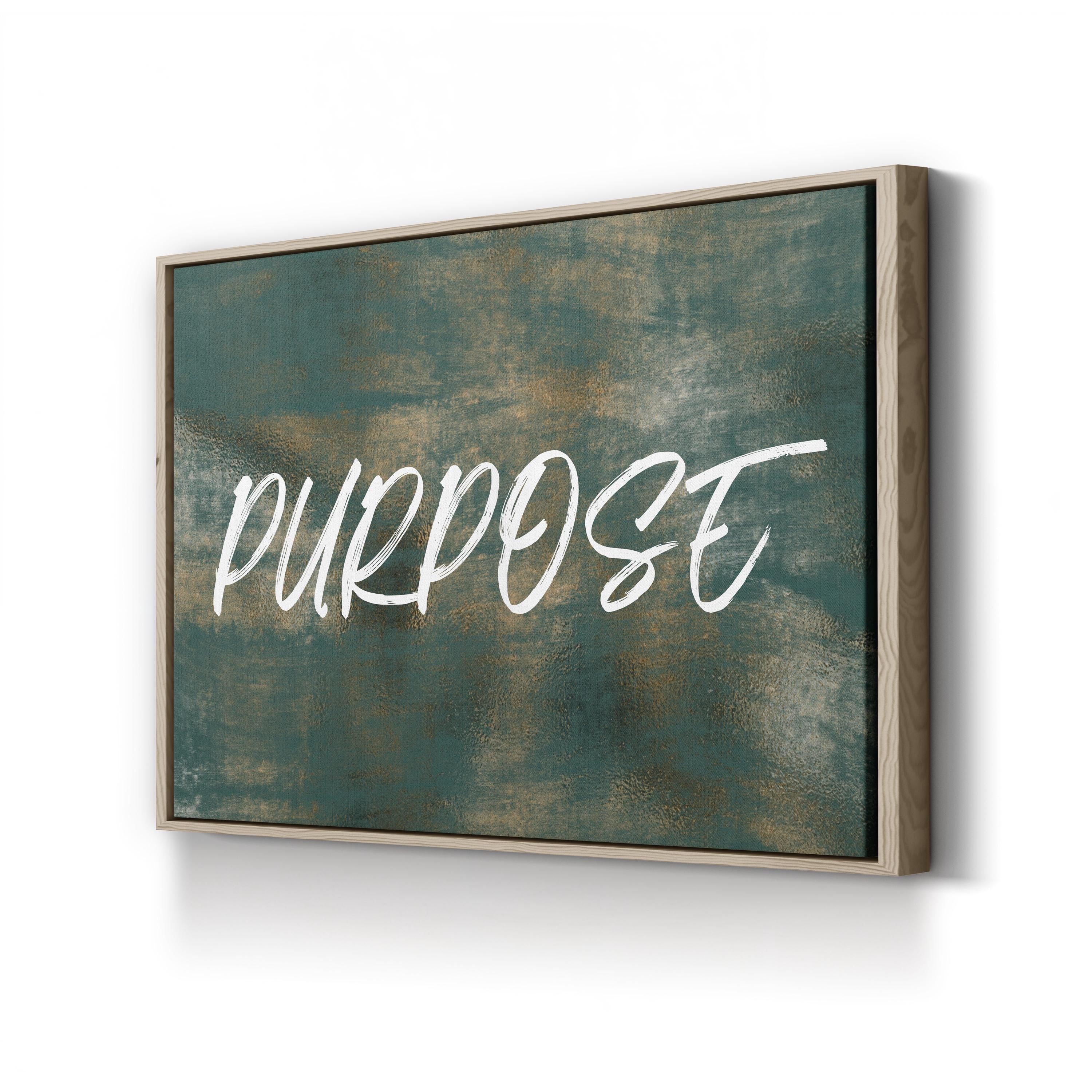 Green Motivational Typography "Purpose" Wall Art