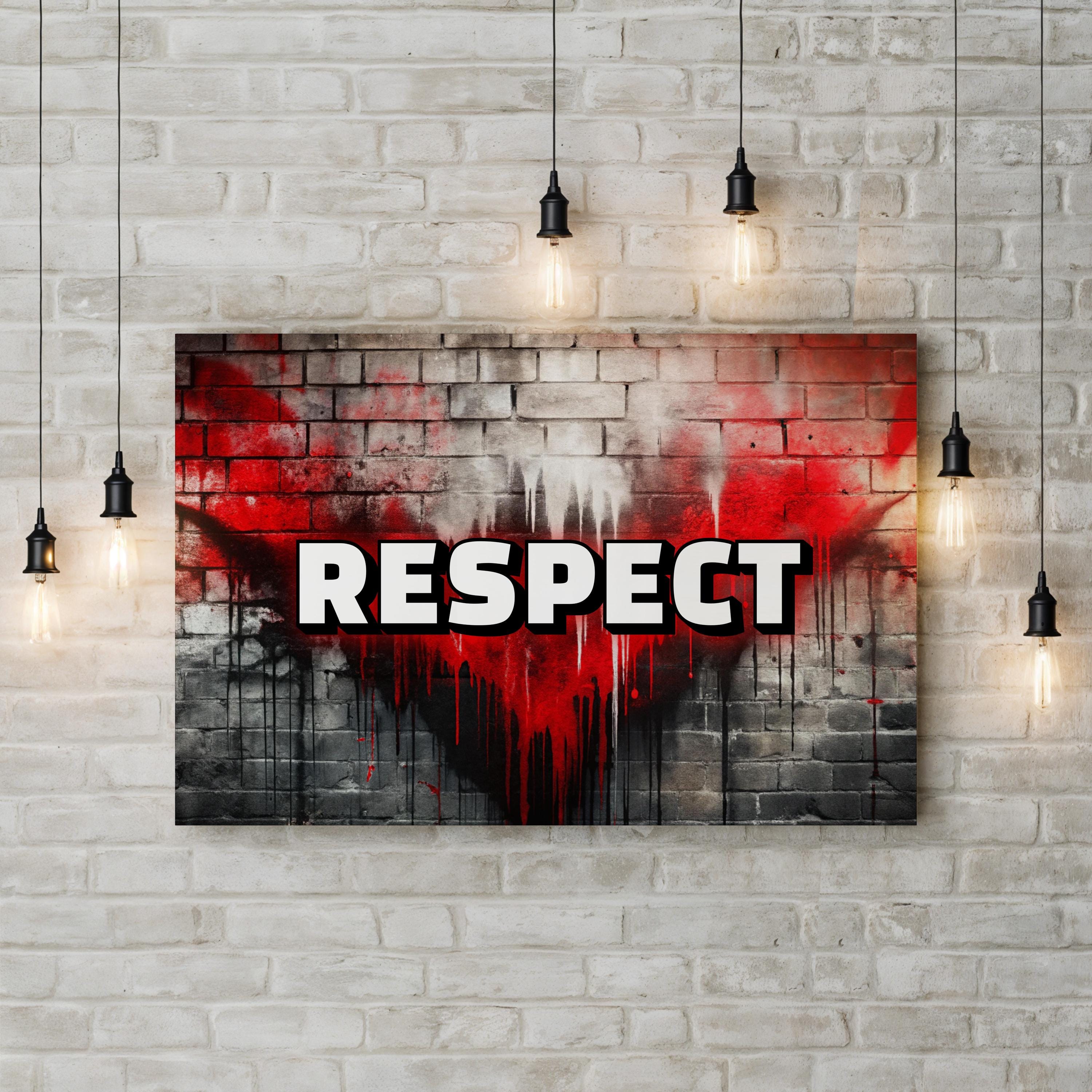Respect Graffiti Canvas Street Art | Bold Urban Typography Wall Art