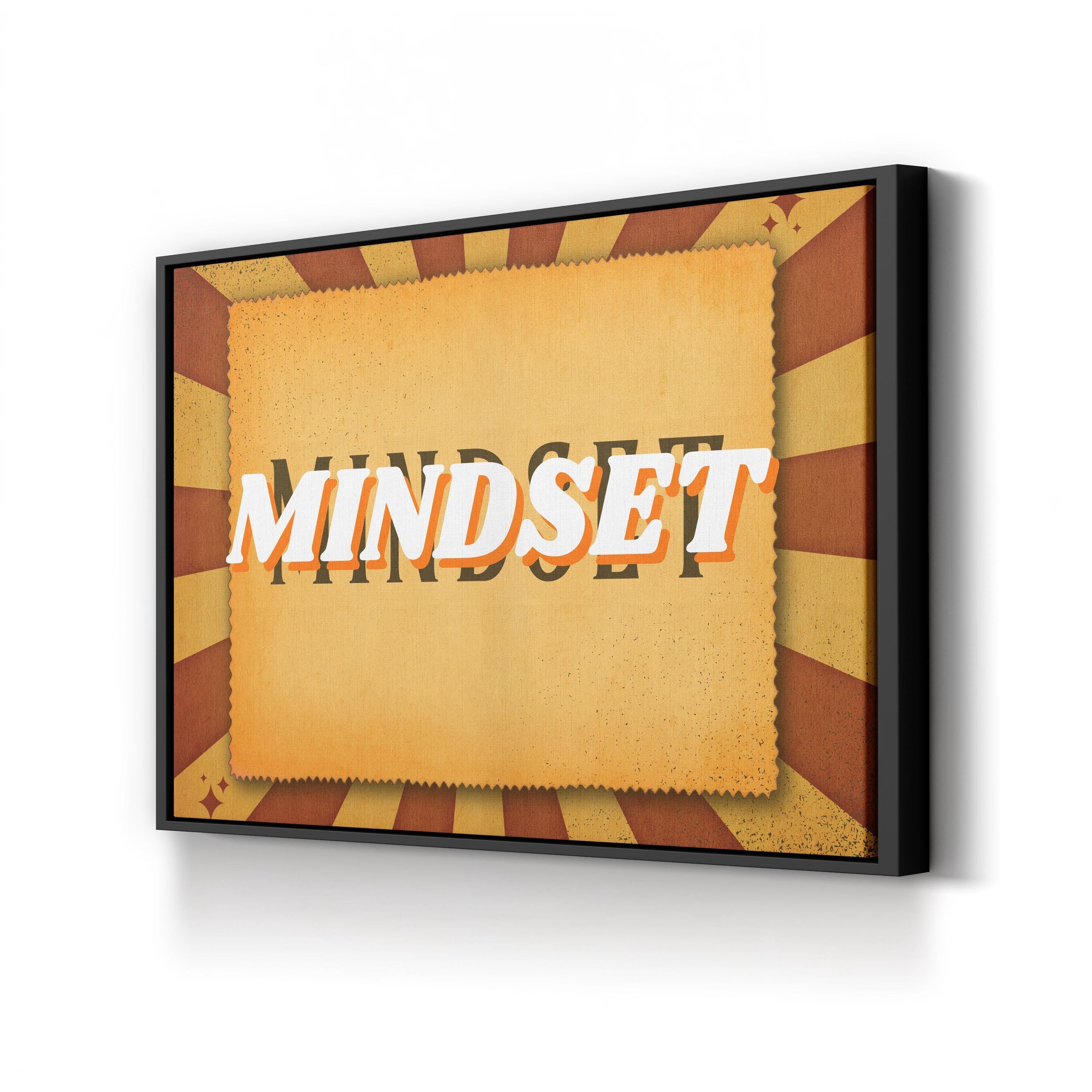 Retro Mindset Canvas Art | Typography Motivational Print