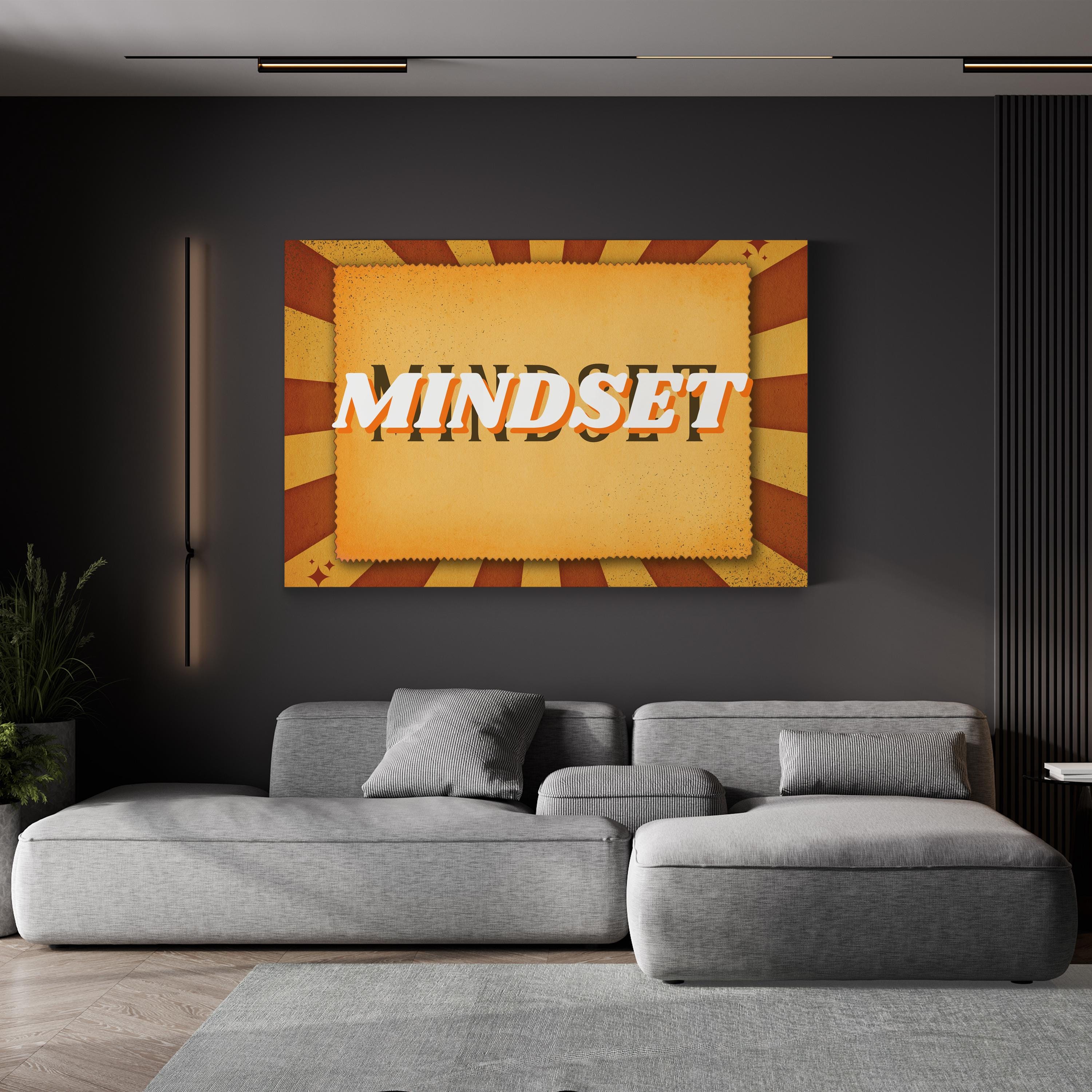 Retro Mindset Canvas Art | Typography Motivational Print