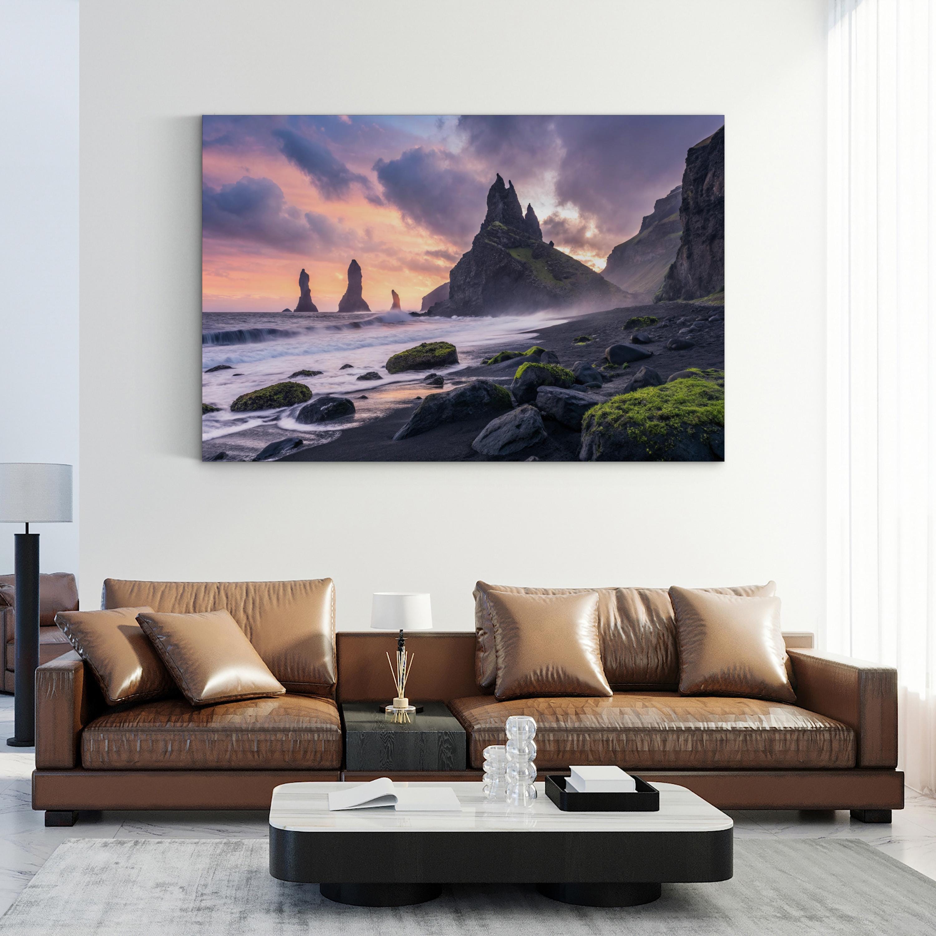 Reynisdrangar Iceland Canvas Print – Ocean Wave Landscape Photography