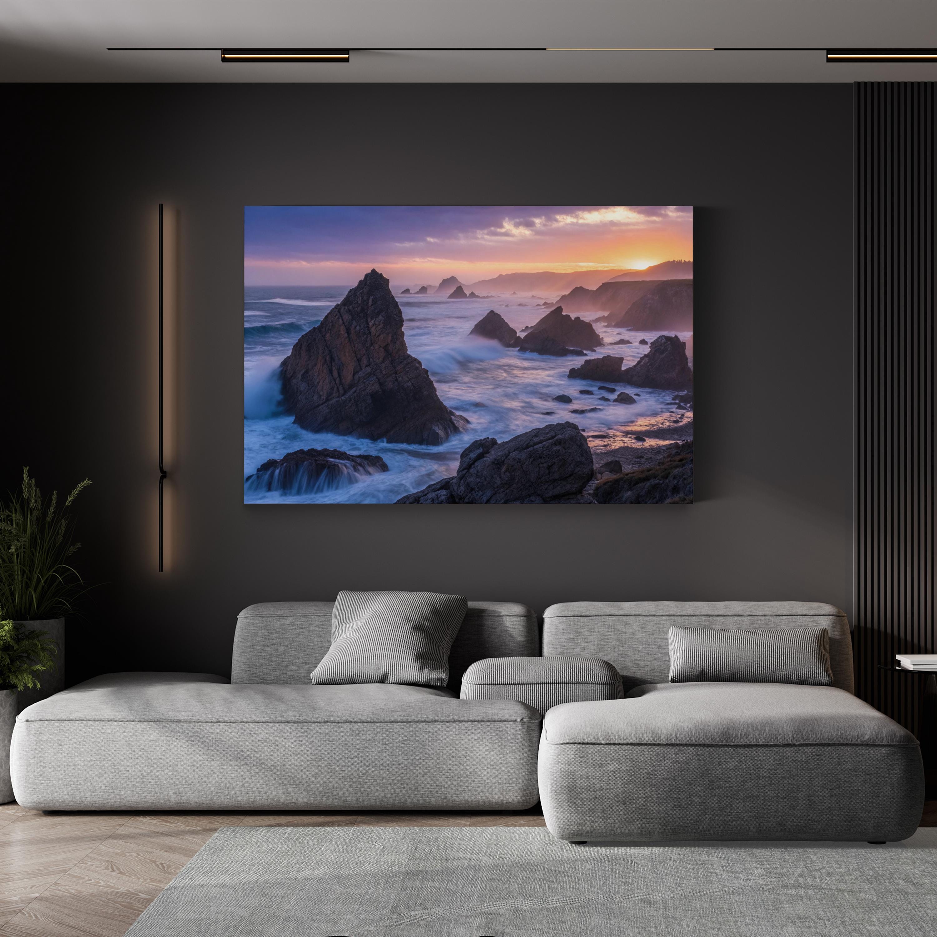 Rodeo Beach Sunset Sea Stacks – Vintage Photography Wall Art | Coastal Wave Canvas Print
