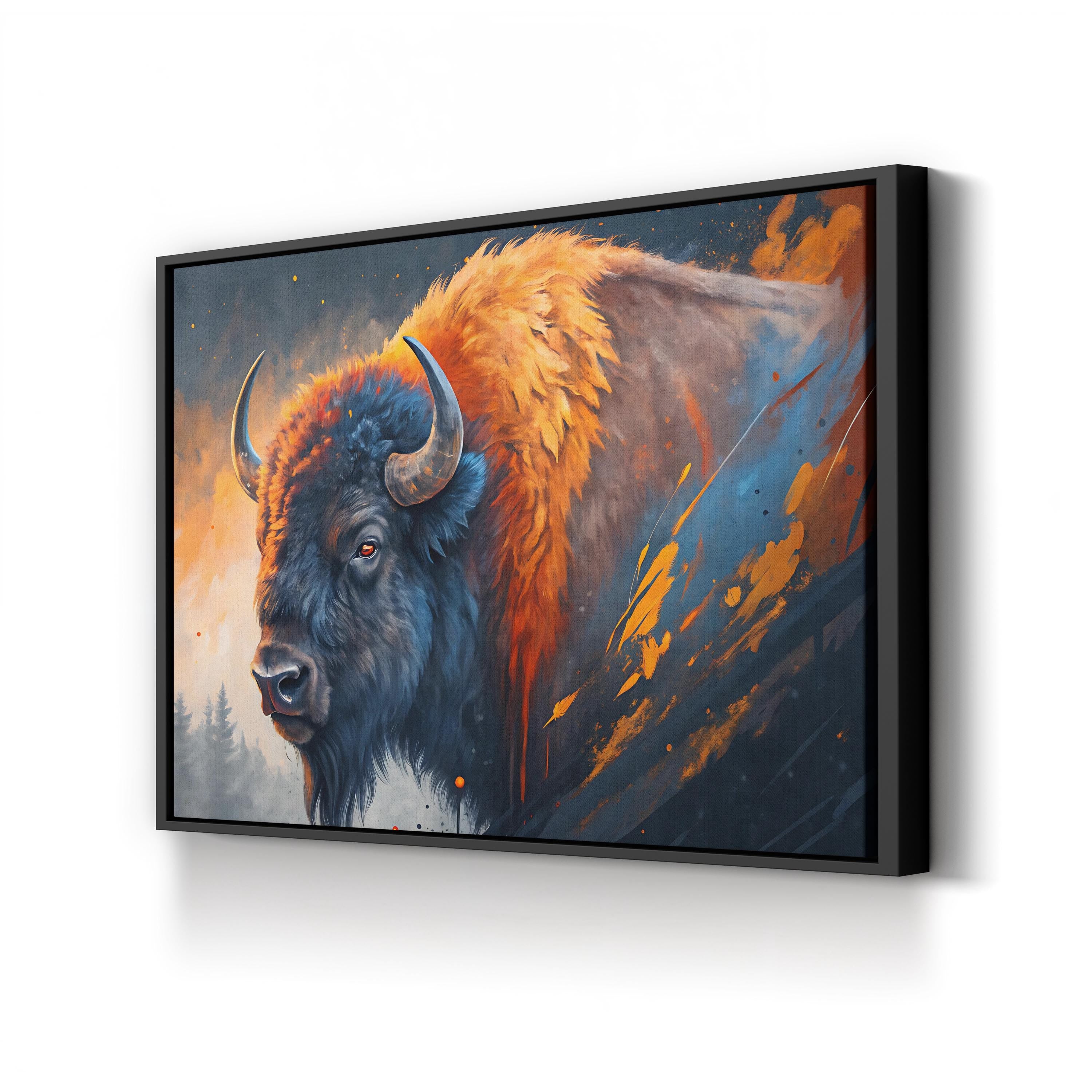 Sacred Buffalo – Period Illustration Wall Art | Wildlife Portrait Canvas Print