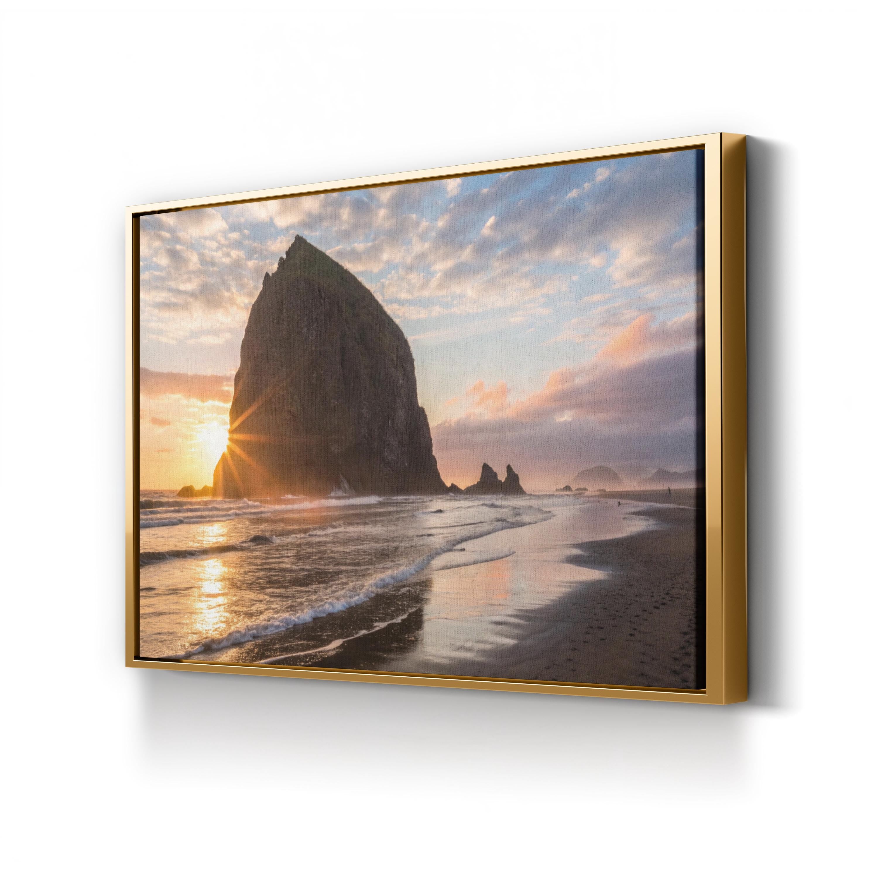 Sea Stack Sunset Coast – Vintage Photography Wall Art | Coastal Ocean Canvas Print
