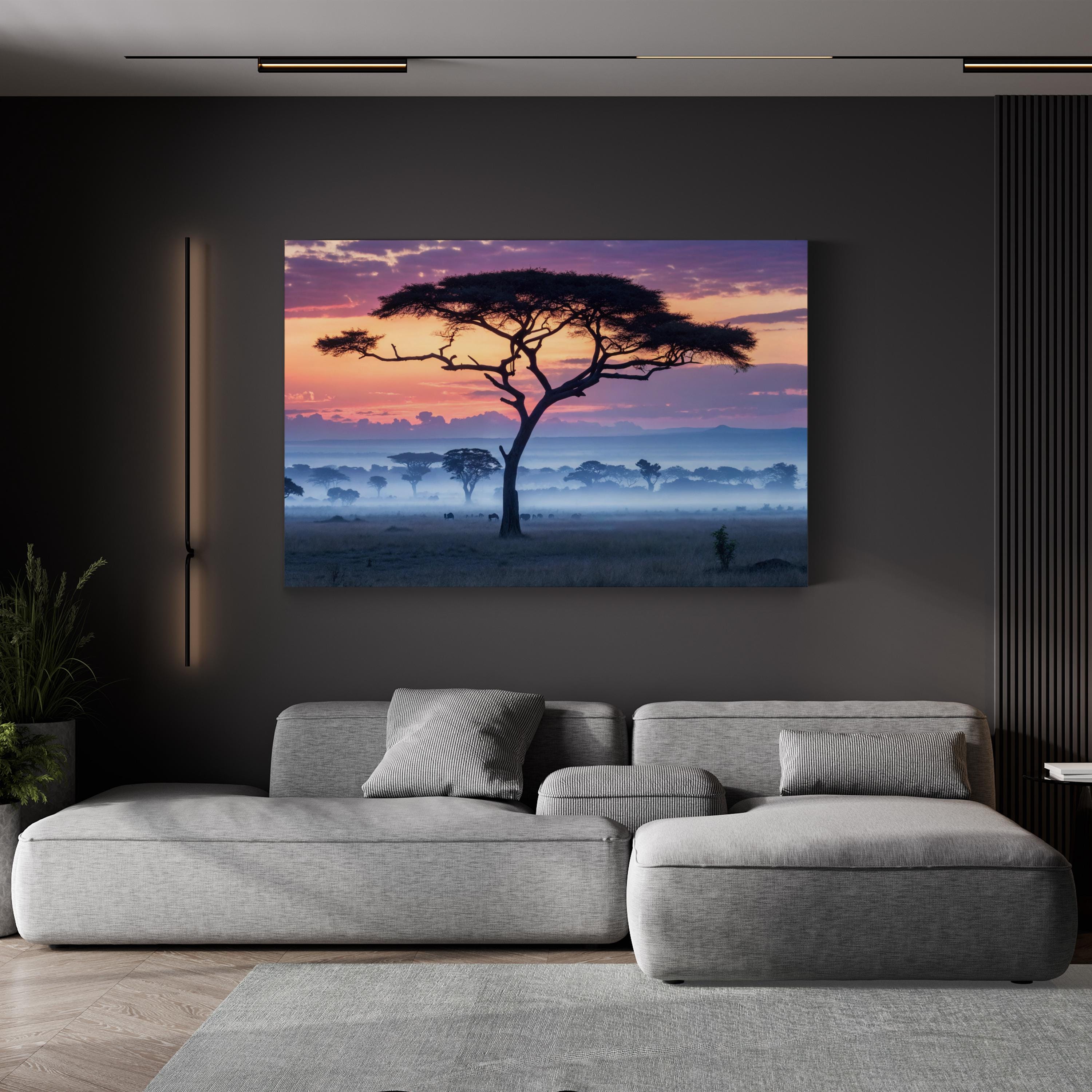 Serengeti Safari – Vintage Photography Wall Art | African Wildlife Landscape Canvas Print