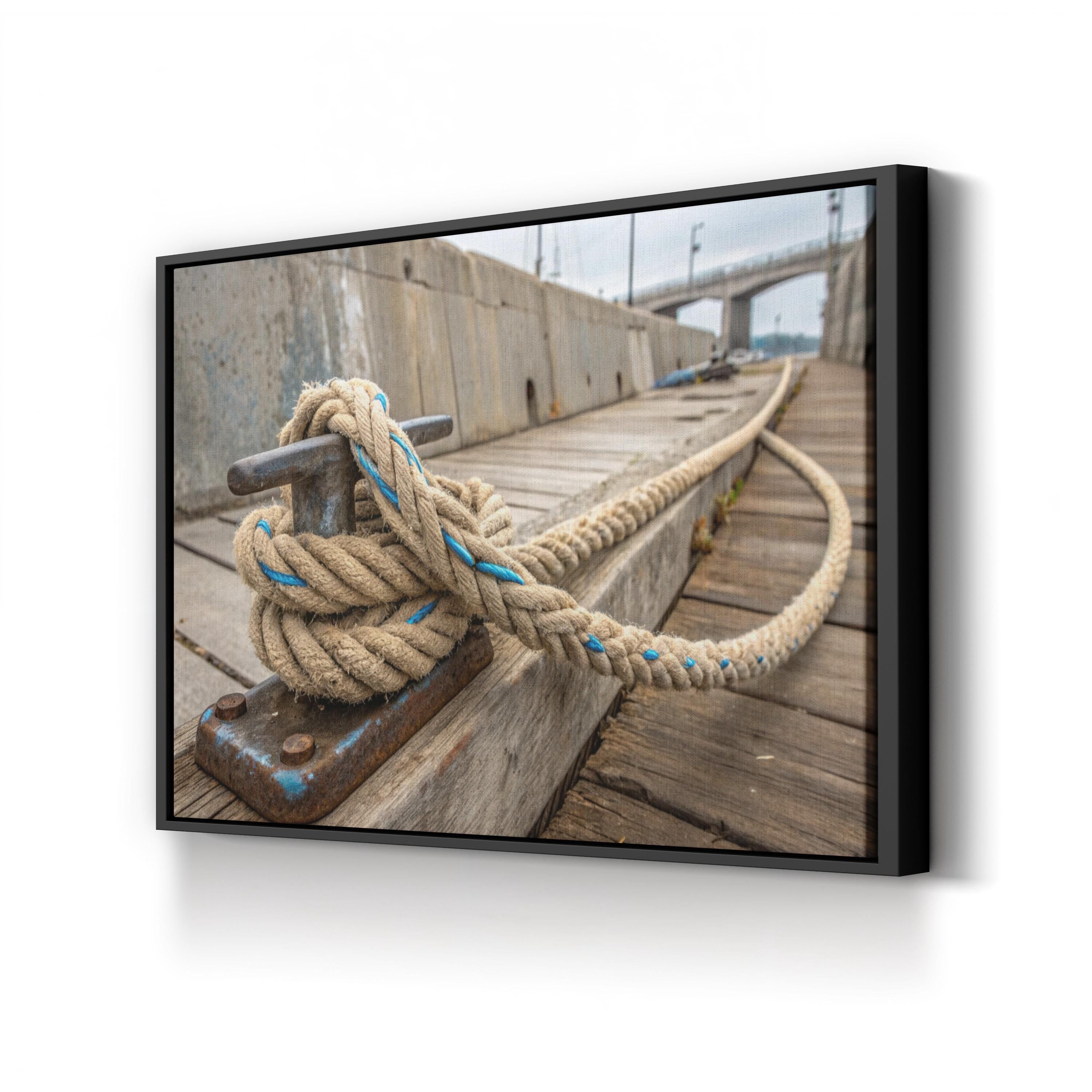 Nautical Rope Dock – Vintage Photography Wall Art | Coastal Seaside Canvas Print
