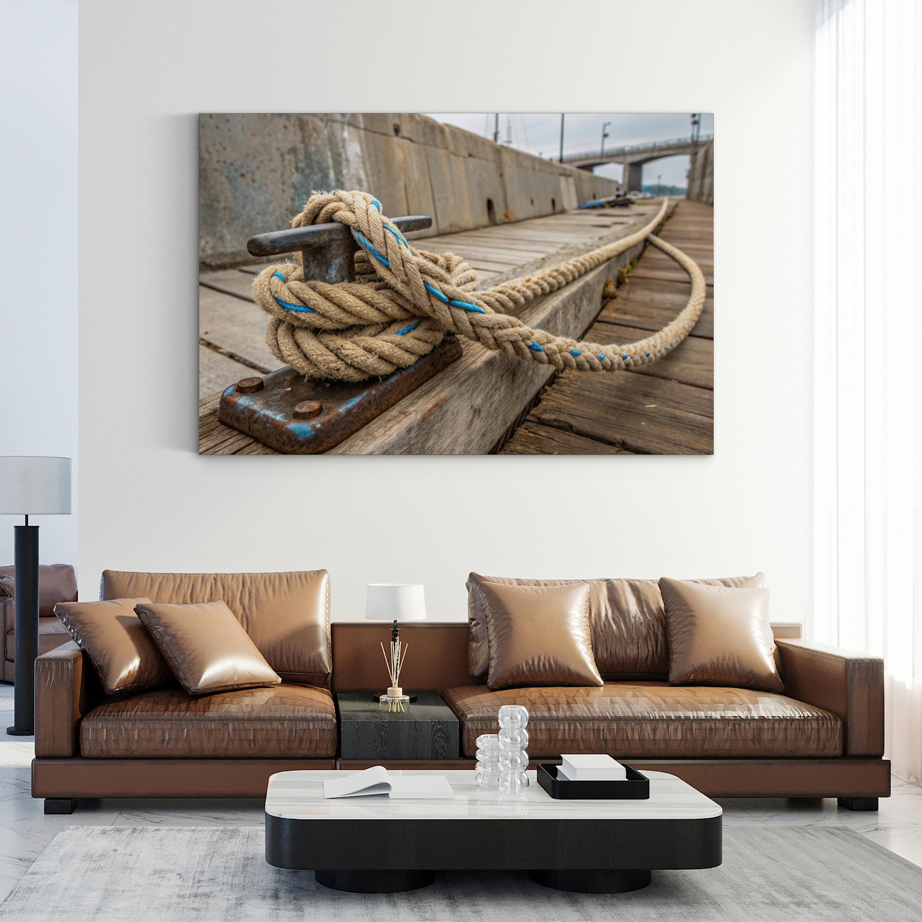 Nautical Rope Dock – Vintage Photography Wall Art | Coastal Seaside Canvas Print