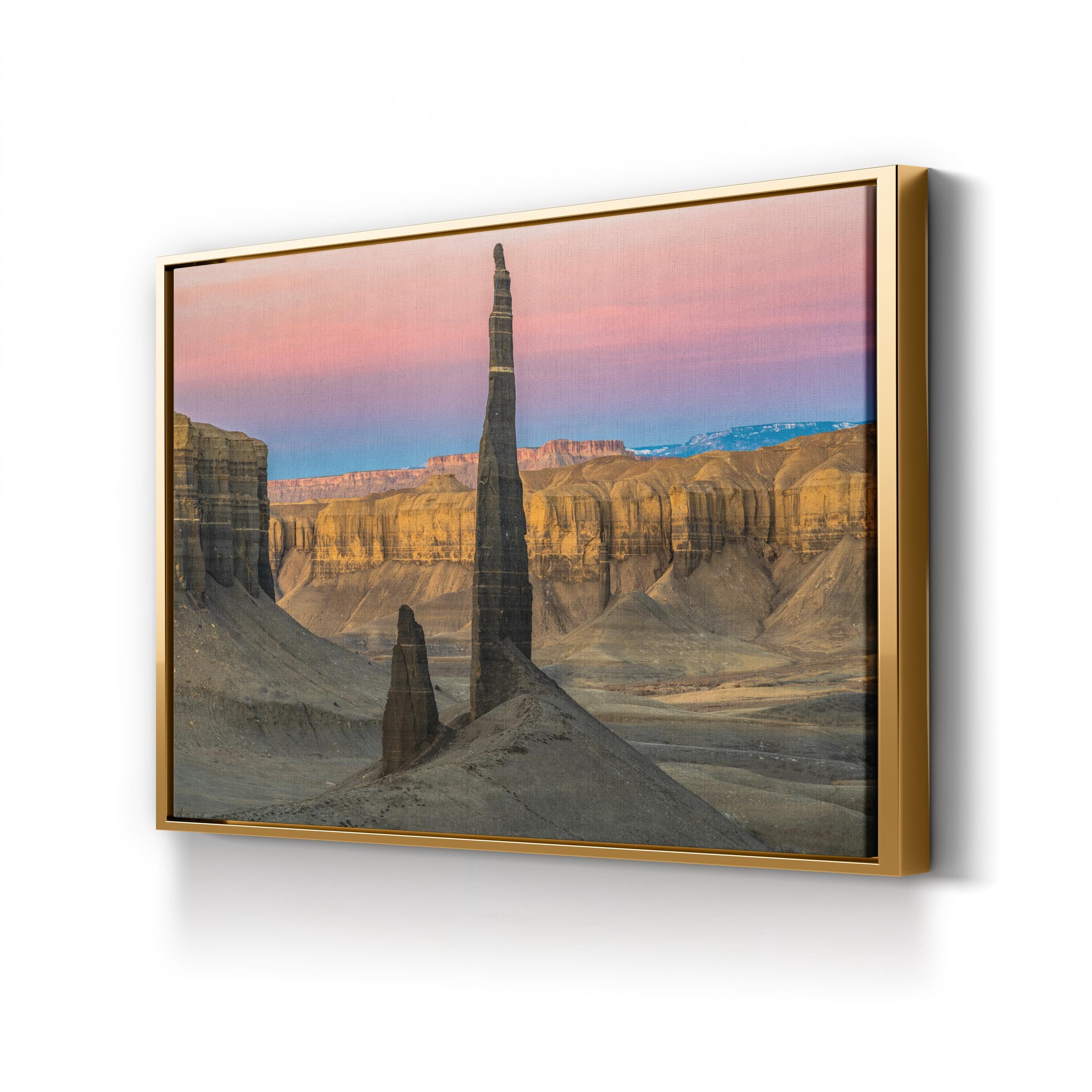 Desert Sunset Rock Pinnacle – Vintage Photography Wall Art | Landscape Canvas Print