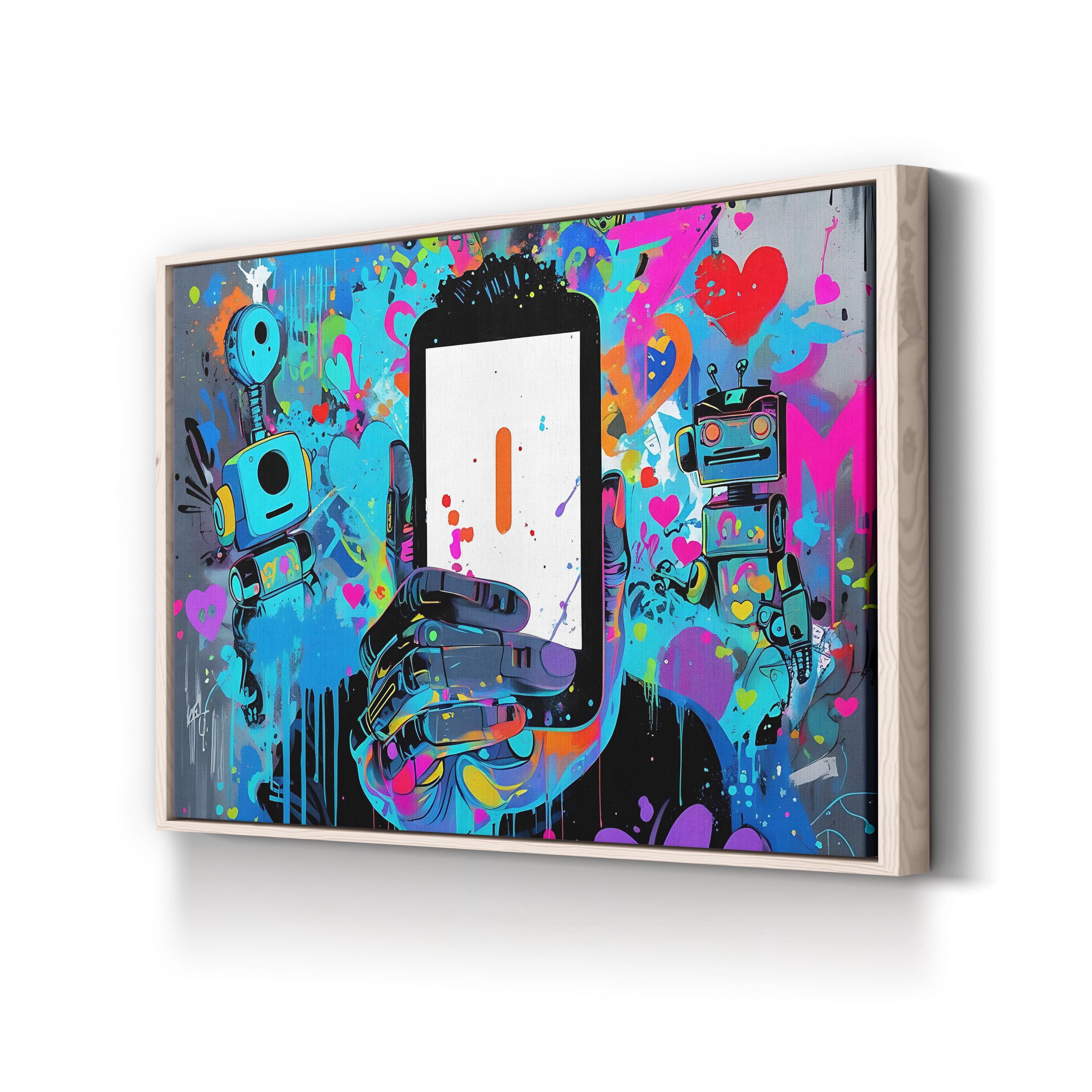 Smile Graffiti – Period Illustration Wall Art | Colorful Pop Art Canvas Print