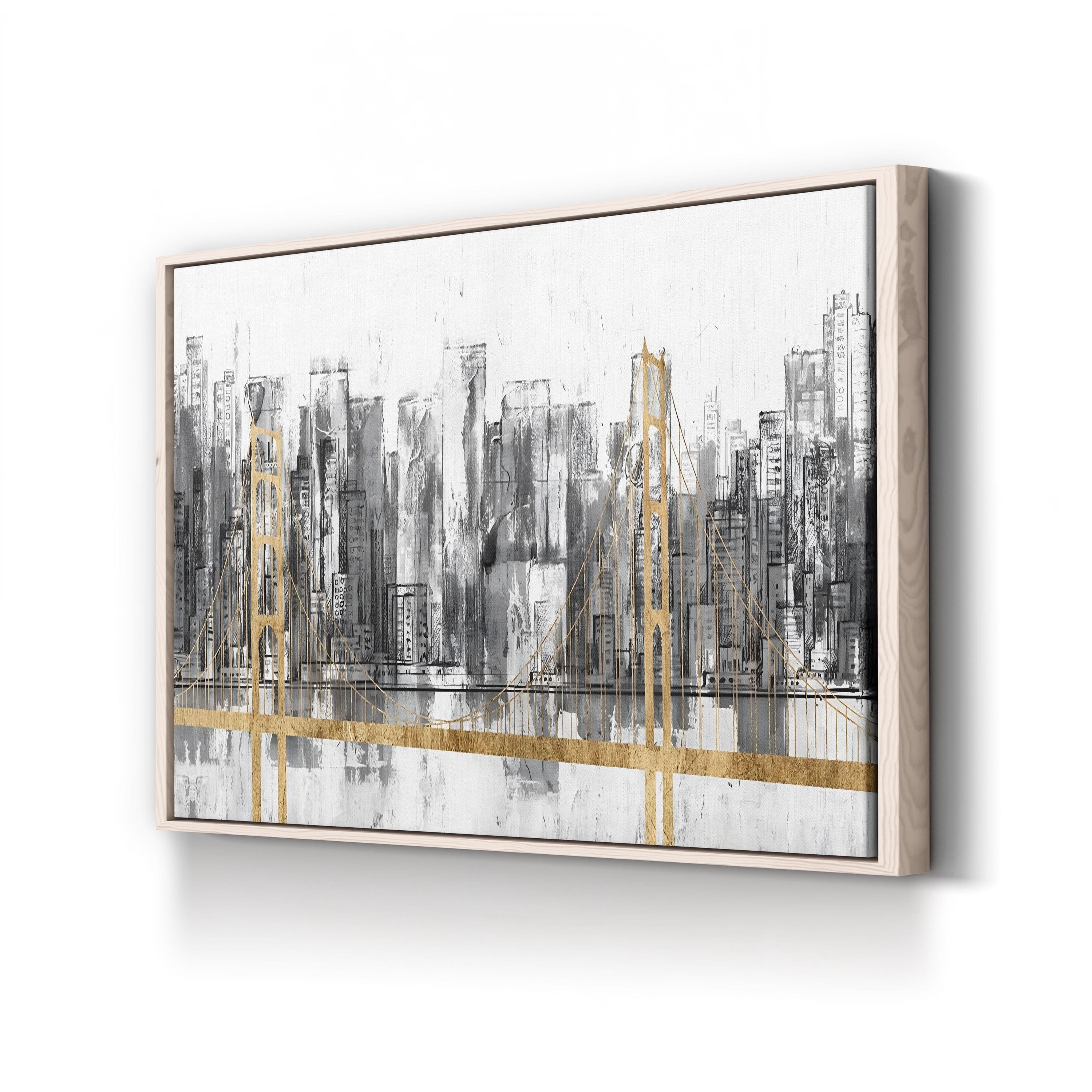 Golden Bridge Panorama Wall Art | Golden Gate Bridge, San Francisco, California Cityscape Canvas by Jennifer Goldberger