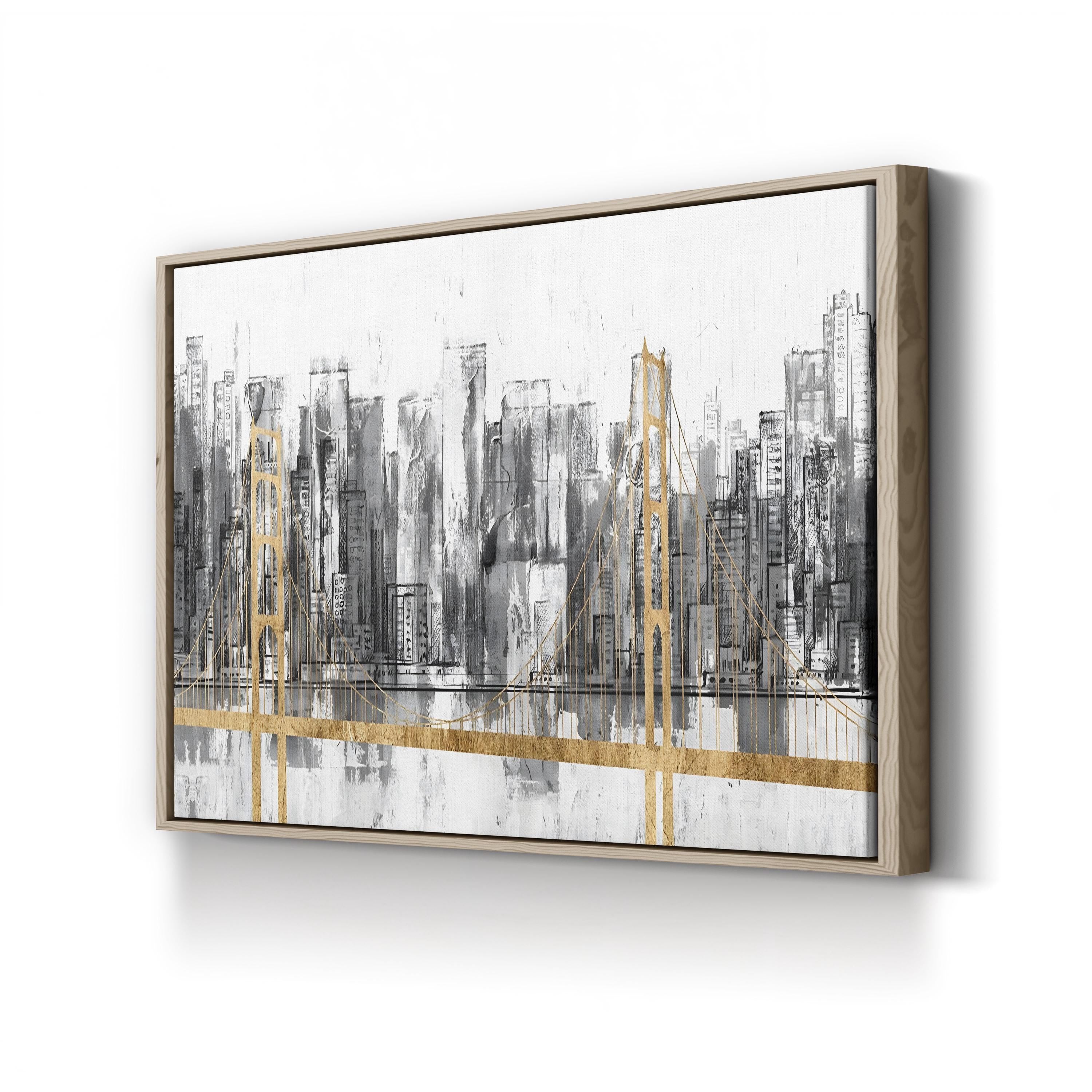 Golden Bridge Panorama Wall Art | Golden Gate Bridge, San Francisco, California Cityscape Canvas by Jennifer Goldberger