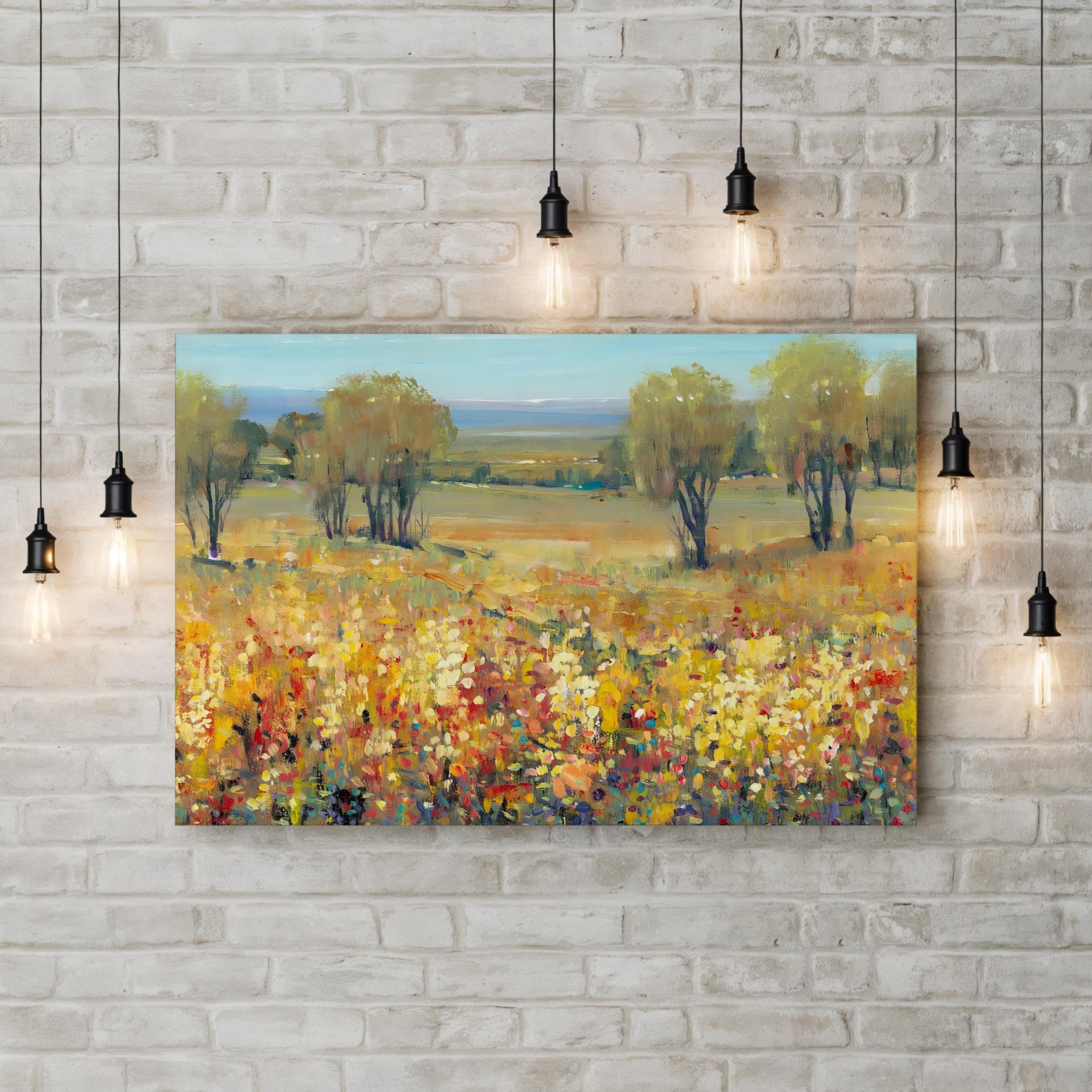 Golden Fields II – Framed Contemporary Landscape Canvas Art by Tim O’Toole