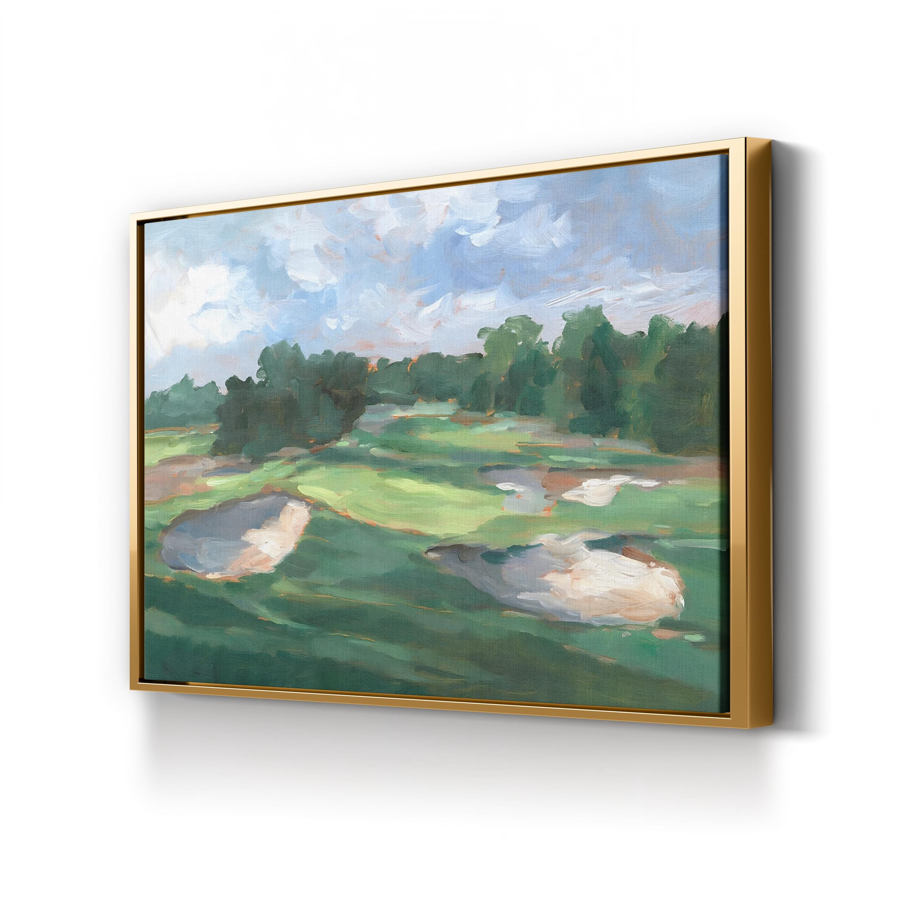 Golf Course Study III – Framed Modern Golf Landscape Canvas Art by Ethan Harper