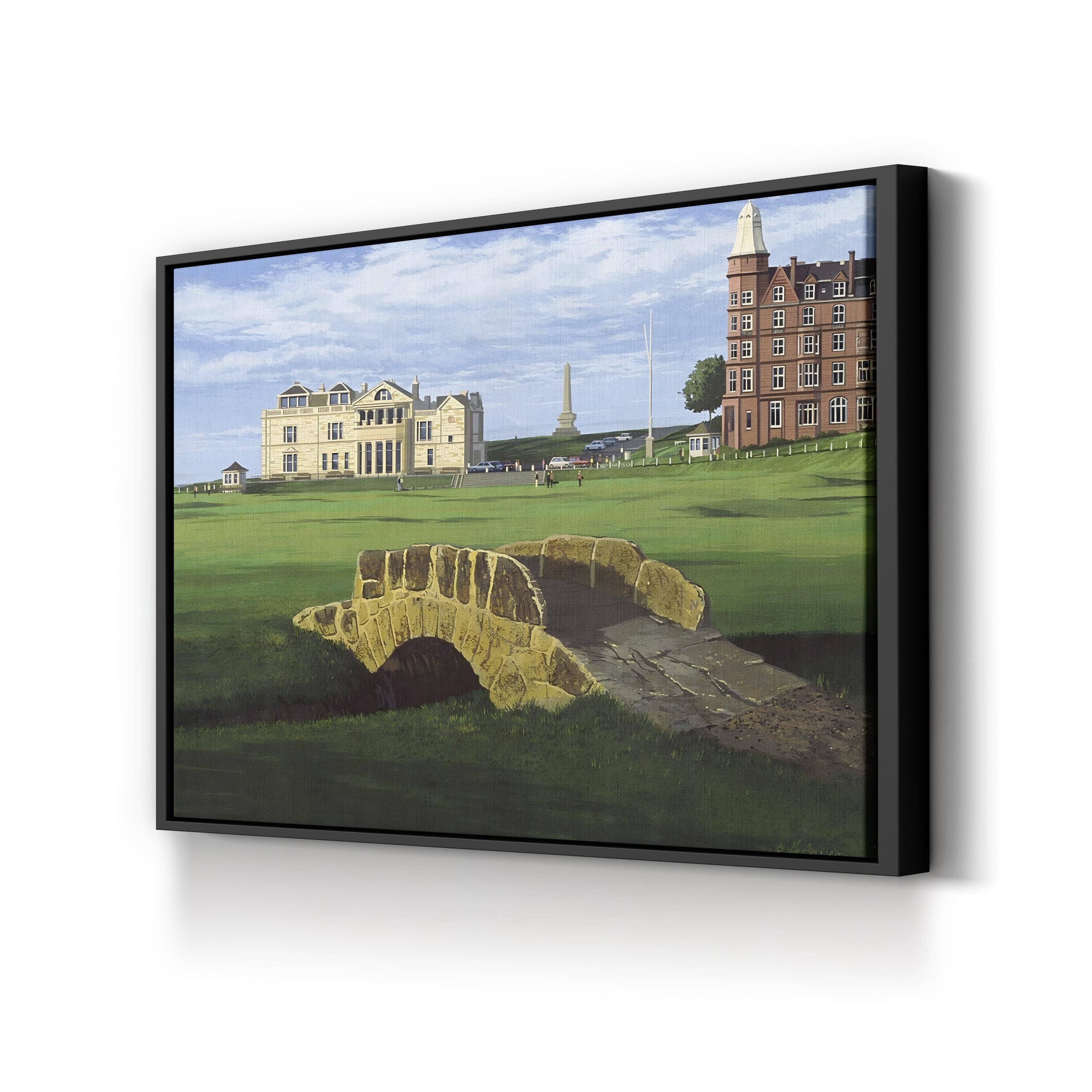 Golf Course X Canvas Art by William Vanderdasson – Framed Scenic Golf Landscape Wall Art