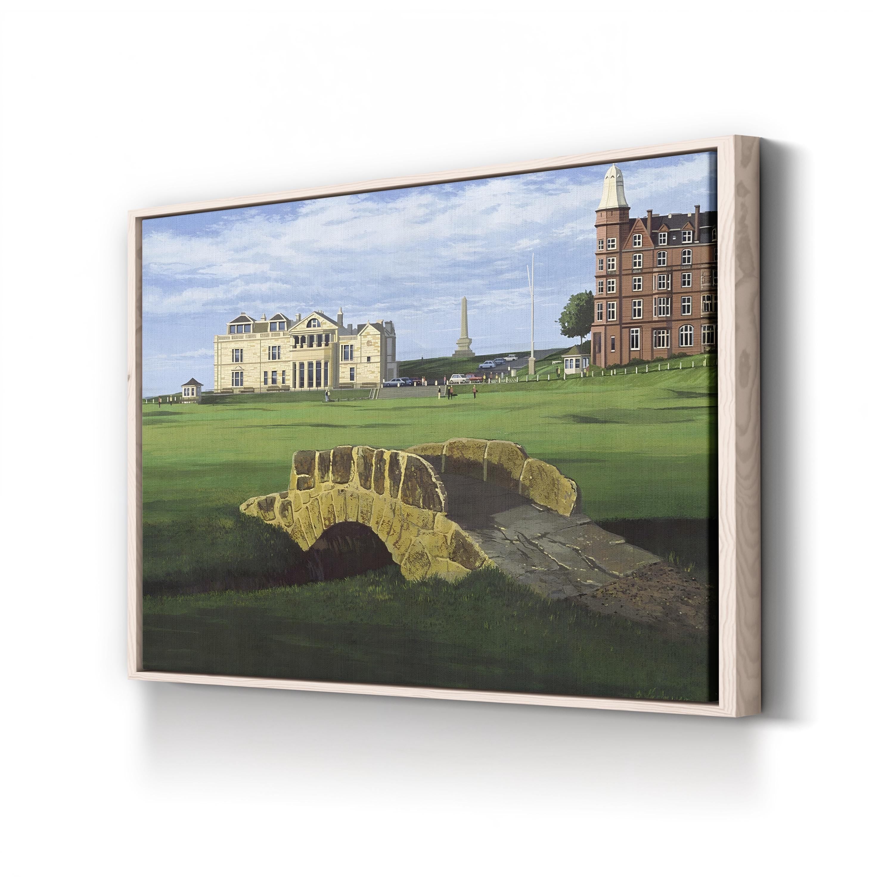 Golf Course X Canvas Art by William Vanderdasson – Framed Scenic Golf Landscape Wall Art