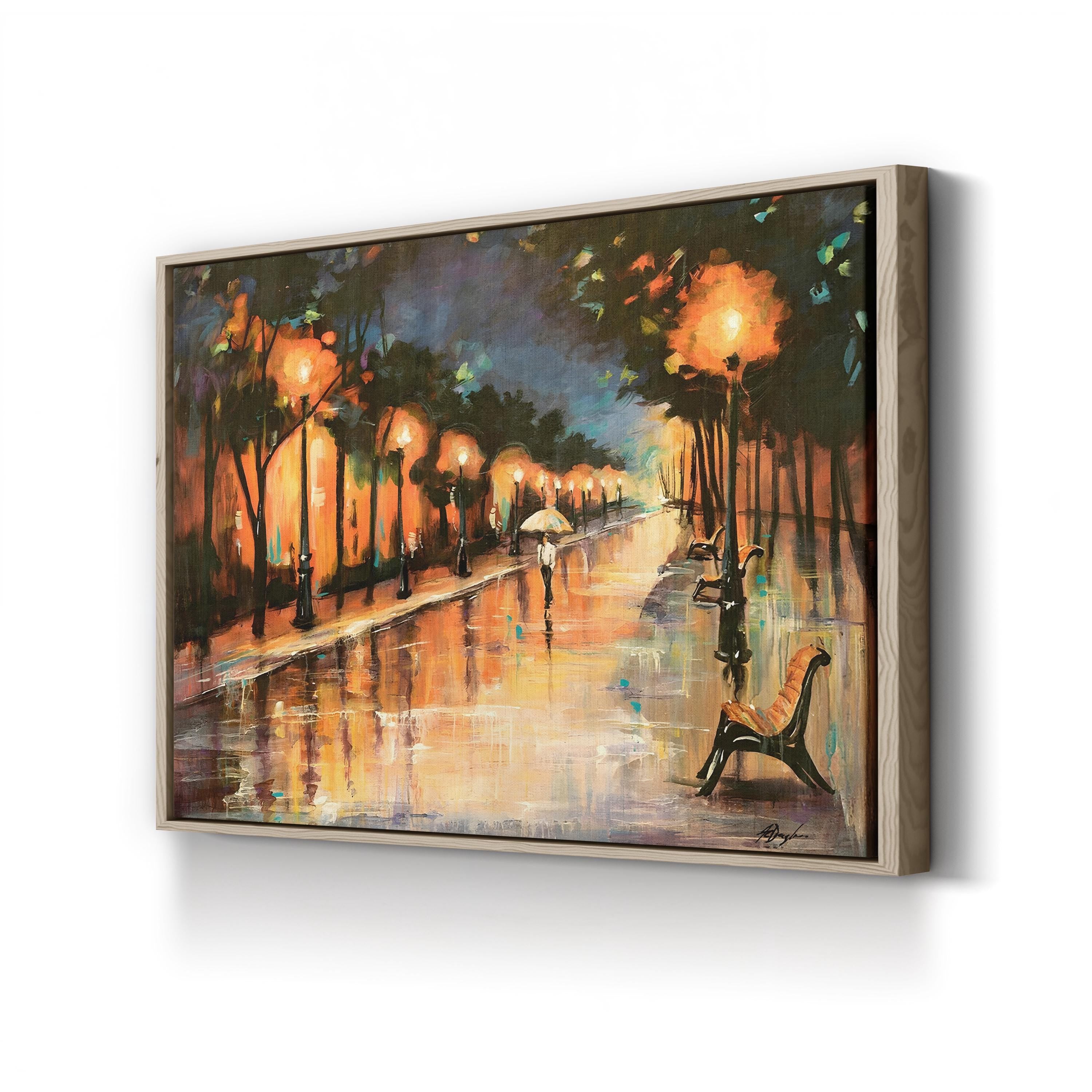 Halos In The Rain Wall Art by Farrell Douglass – Contemporary Figurative Urban Painting Print