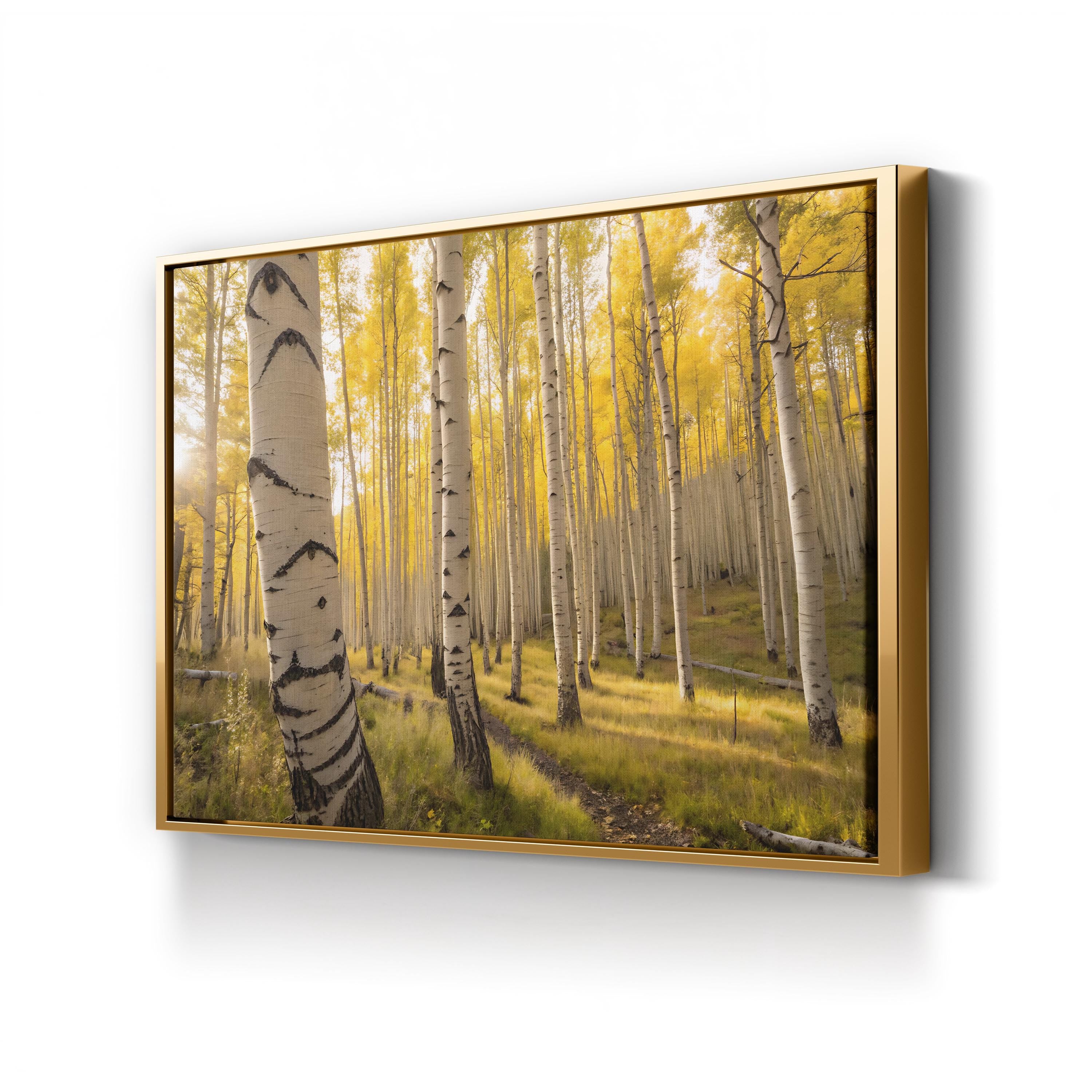 Golden Aspen Mountain Landscape – Vintage Photography Wall Art | Autumn Canvas Print