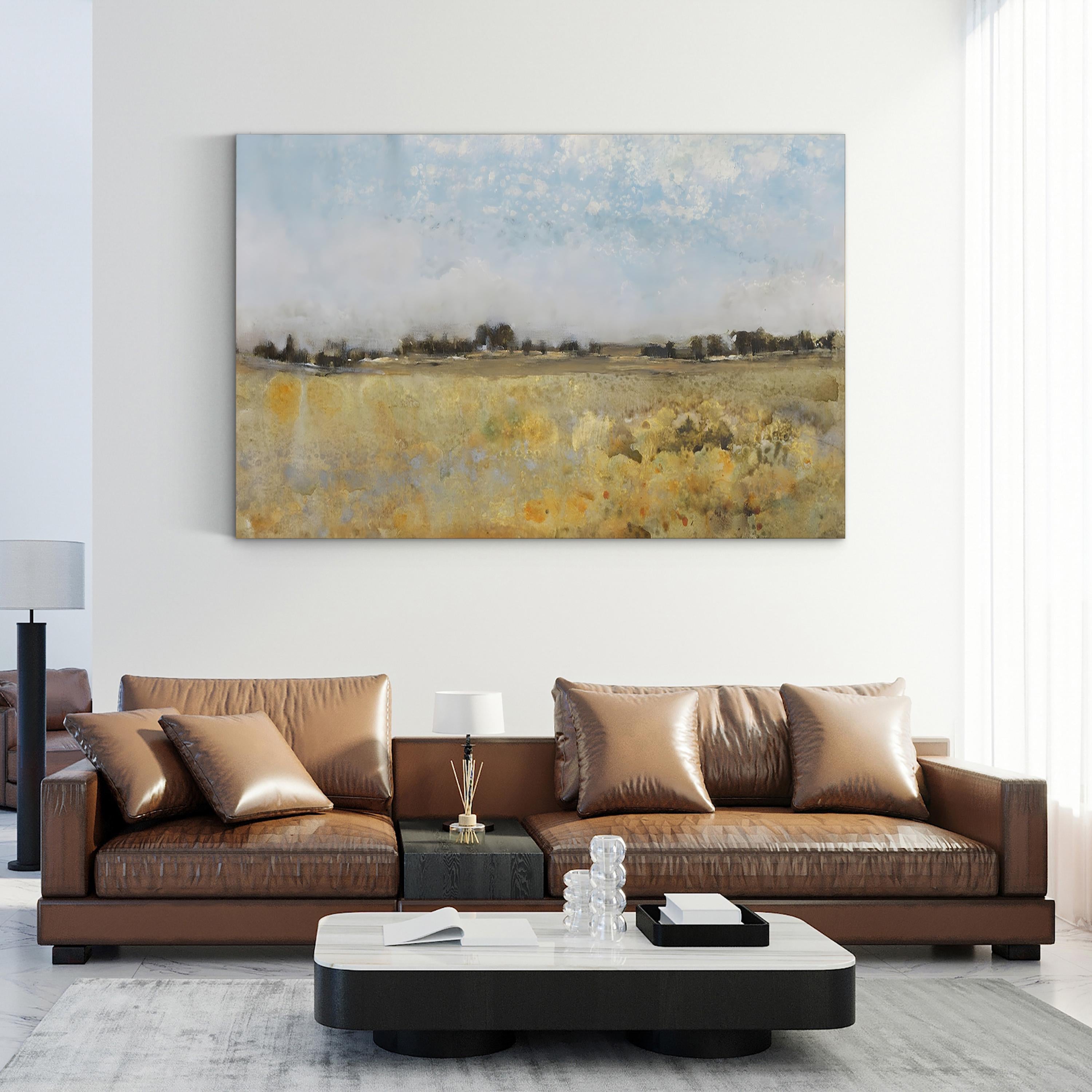 Harvest Field I – Framed Western Pastoral Landscape Canvas Art by Tim O’Toole