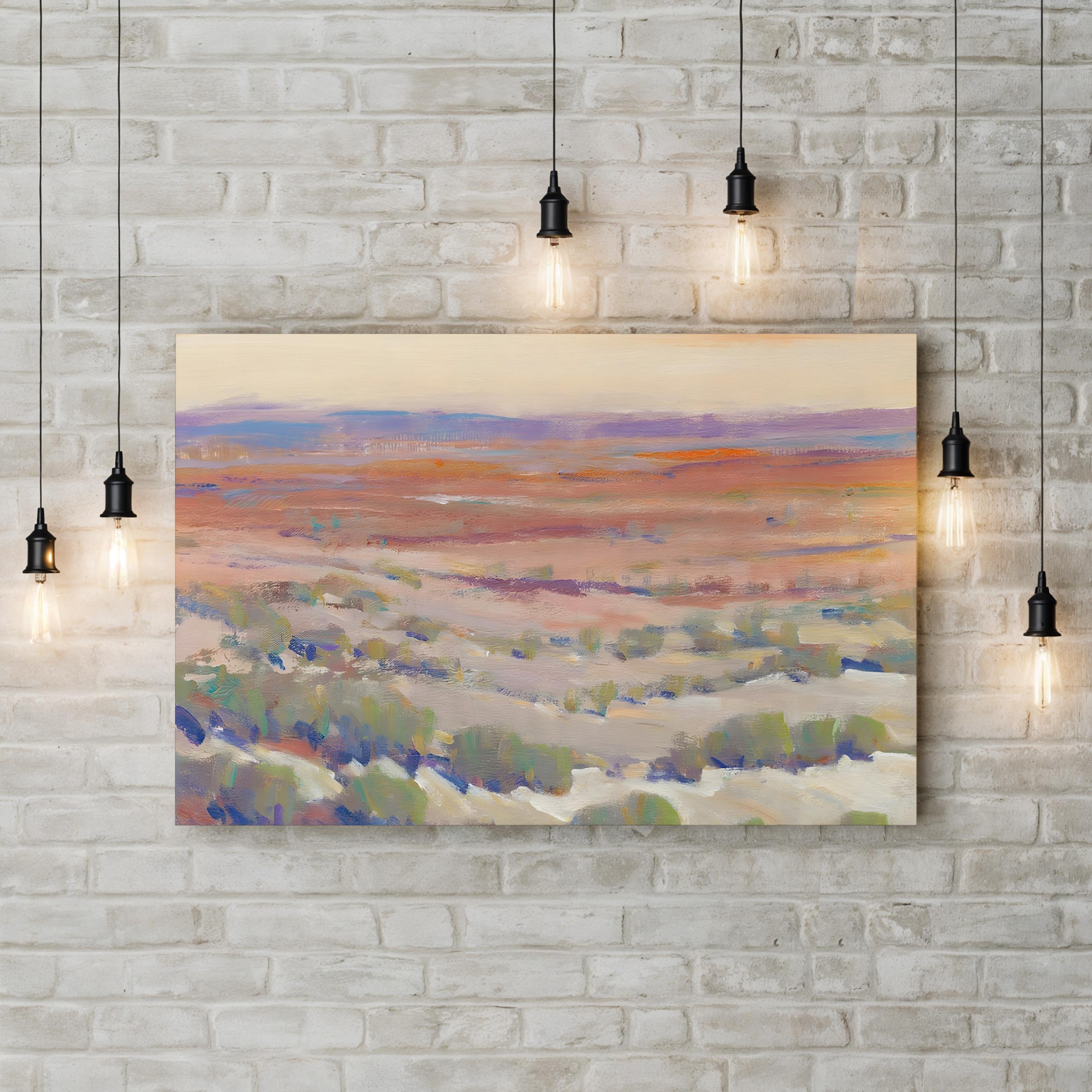 High Desert Pastels II – Framed Contemporary Desert Landscape Canvas Art by Tim O’Toole