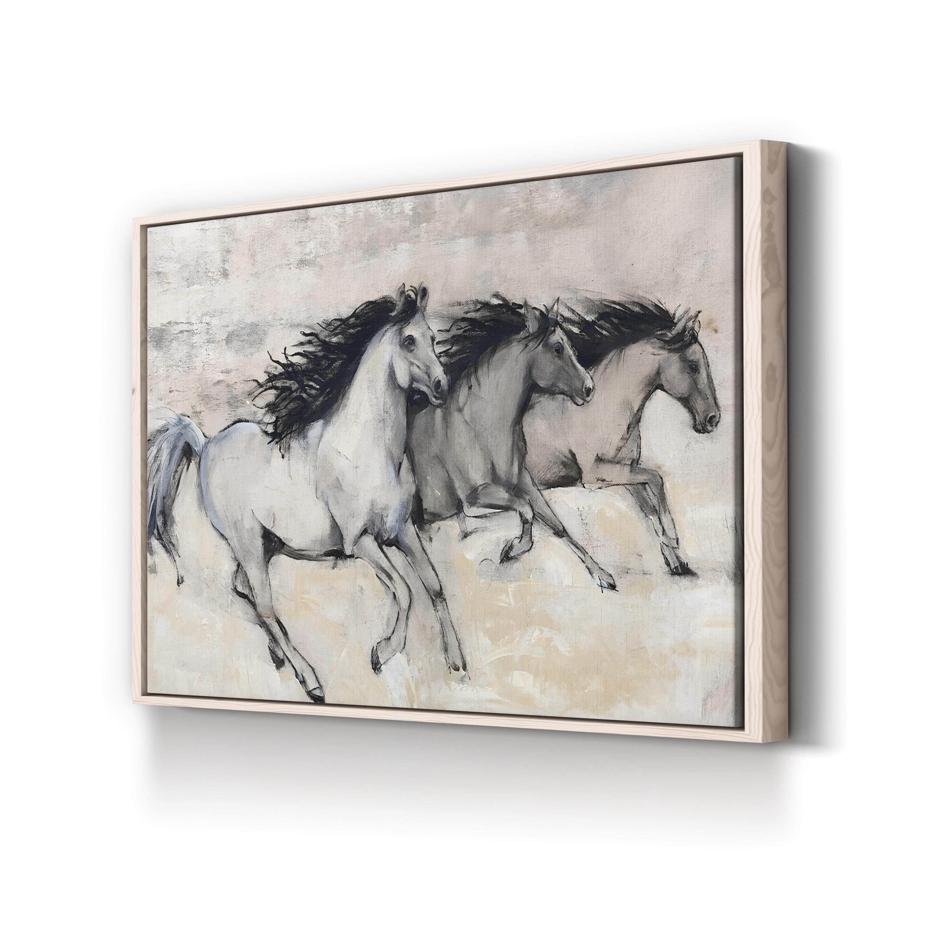 Horses in Motion II Canvas Art – Tim O’Toole Black and White Equestrian Wall Art