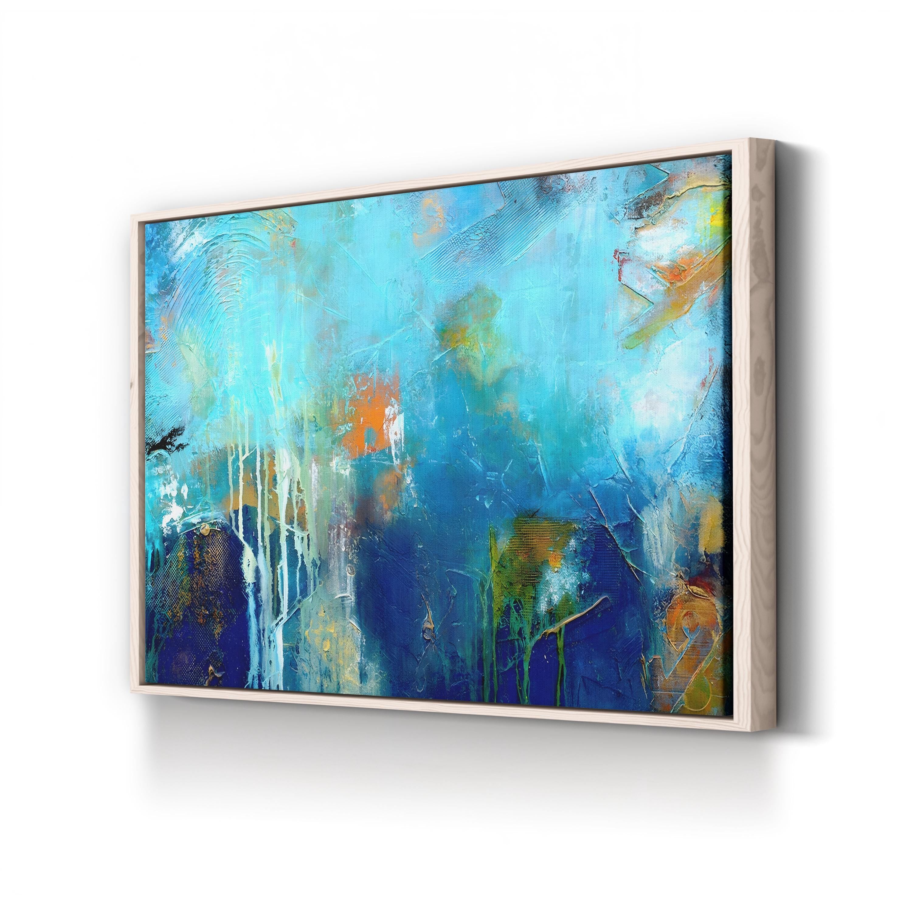 House of Blues Wall Art by Erin Ashley – Contemporary Abstract Floral Canvas Print