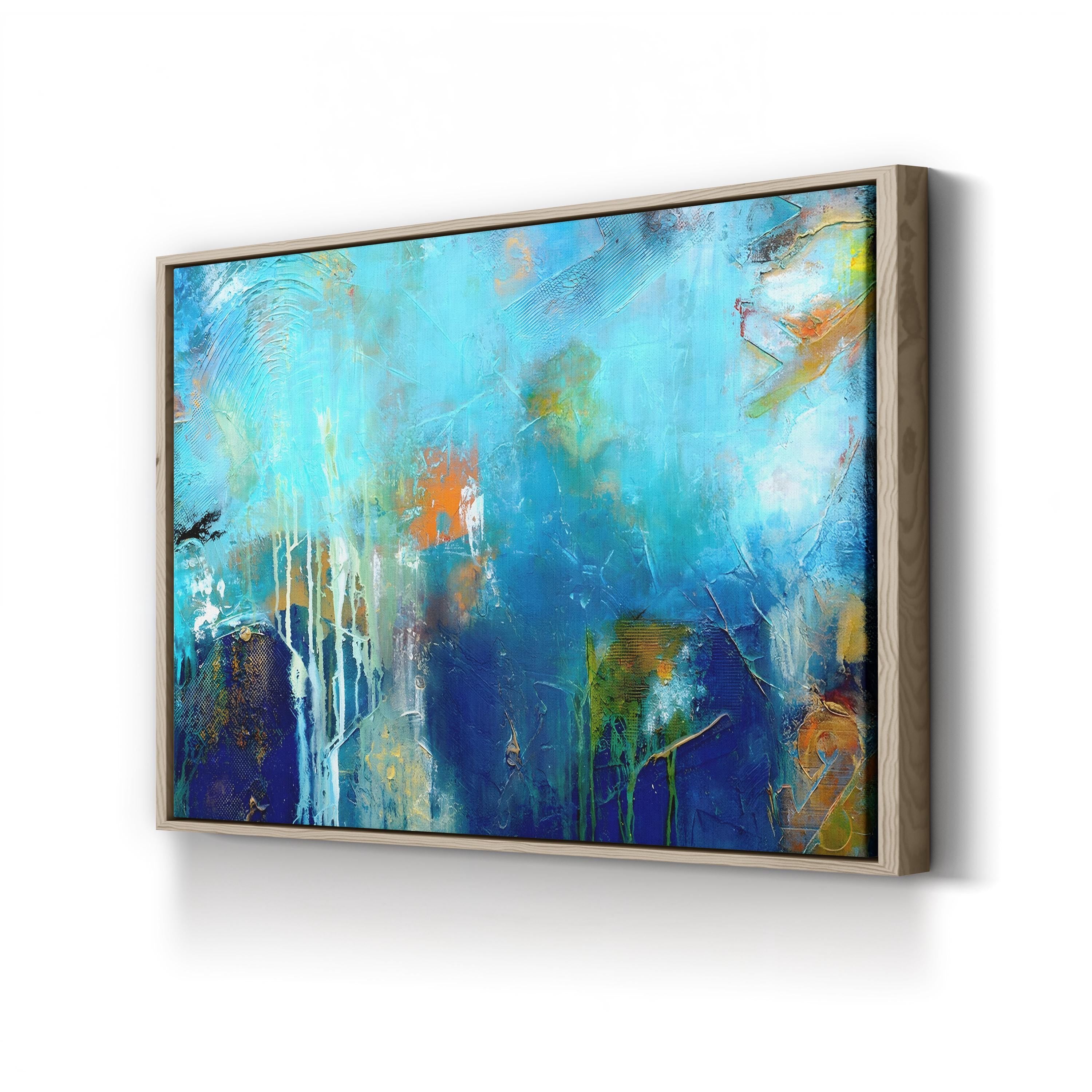 House of Blues Wall Art by Erin Ashley – Contemporary Abstract Floral Canvas Print