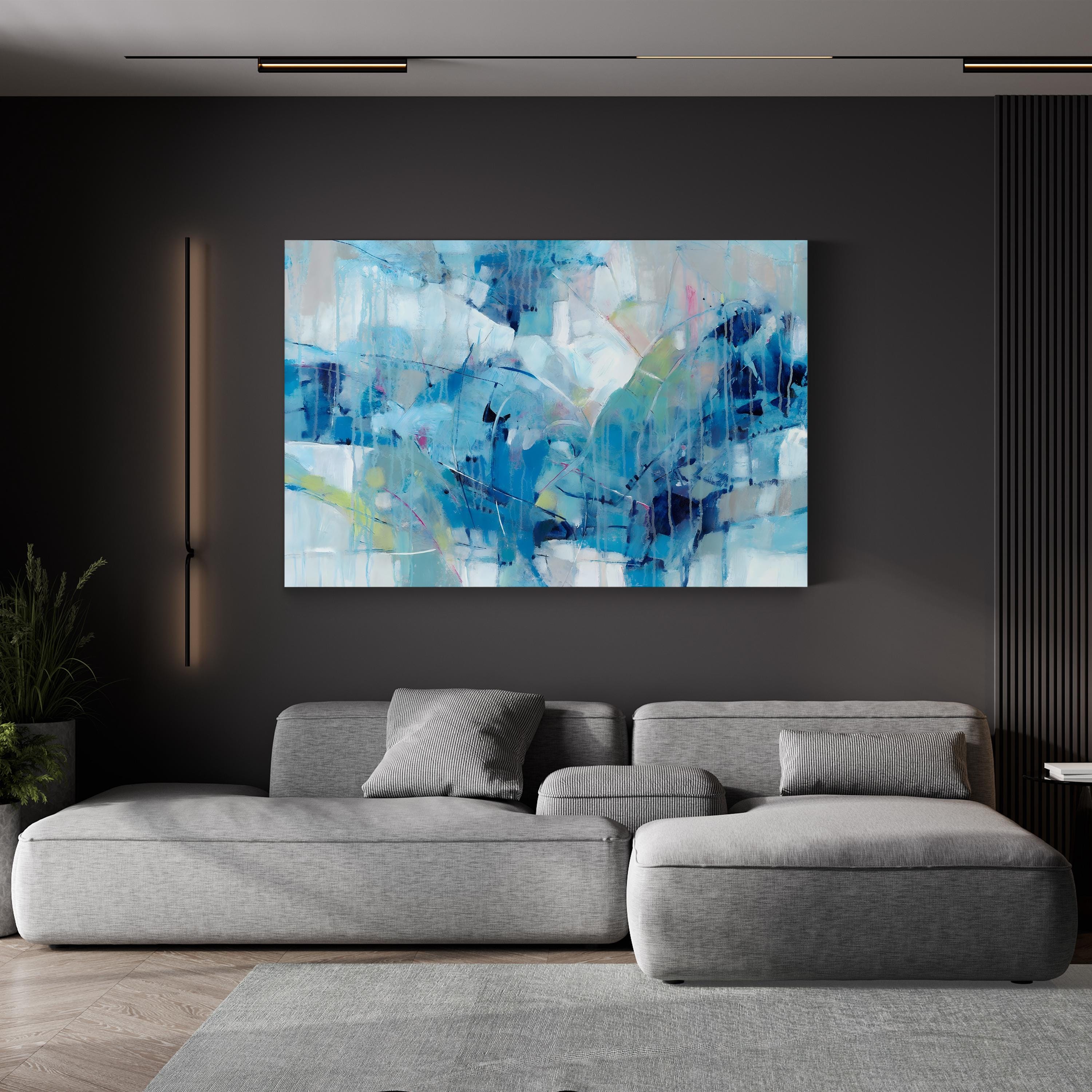 Ice Breaker I Wall Art by Tim O'Toole – Cool Blue Contemporary Abstract Canvas