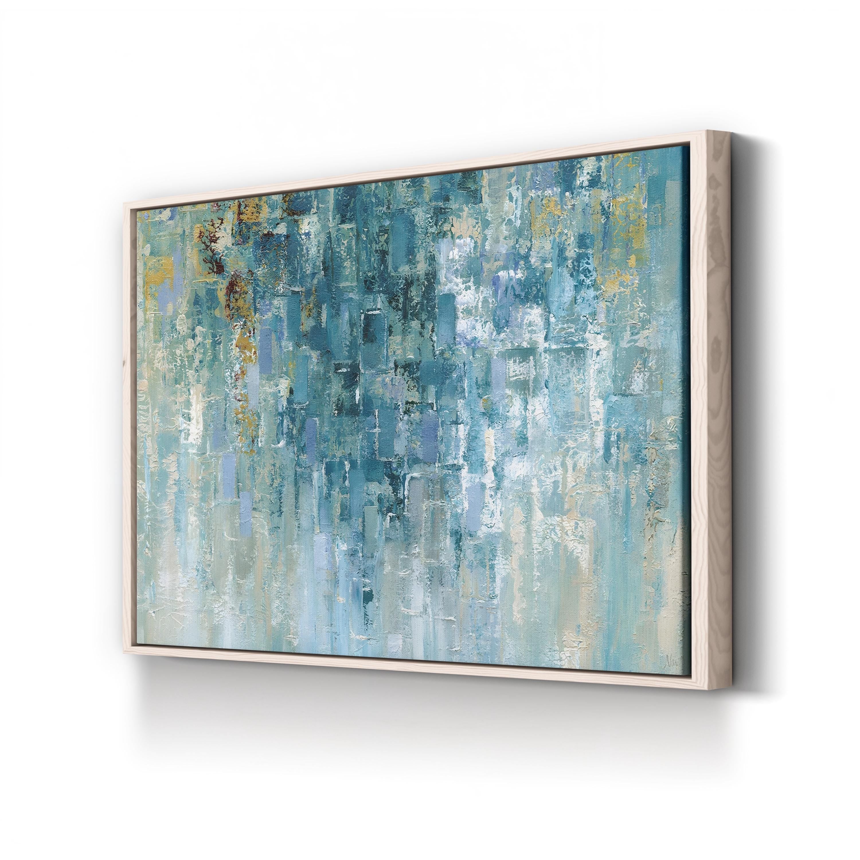 I Love the Rain Wall Art – Contemporary Abstract Blue Artwork