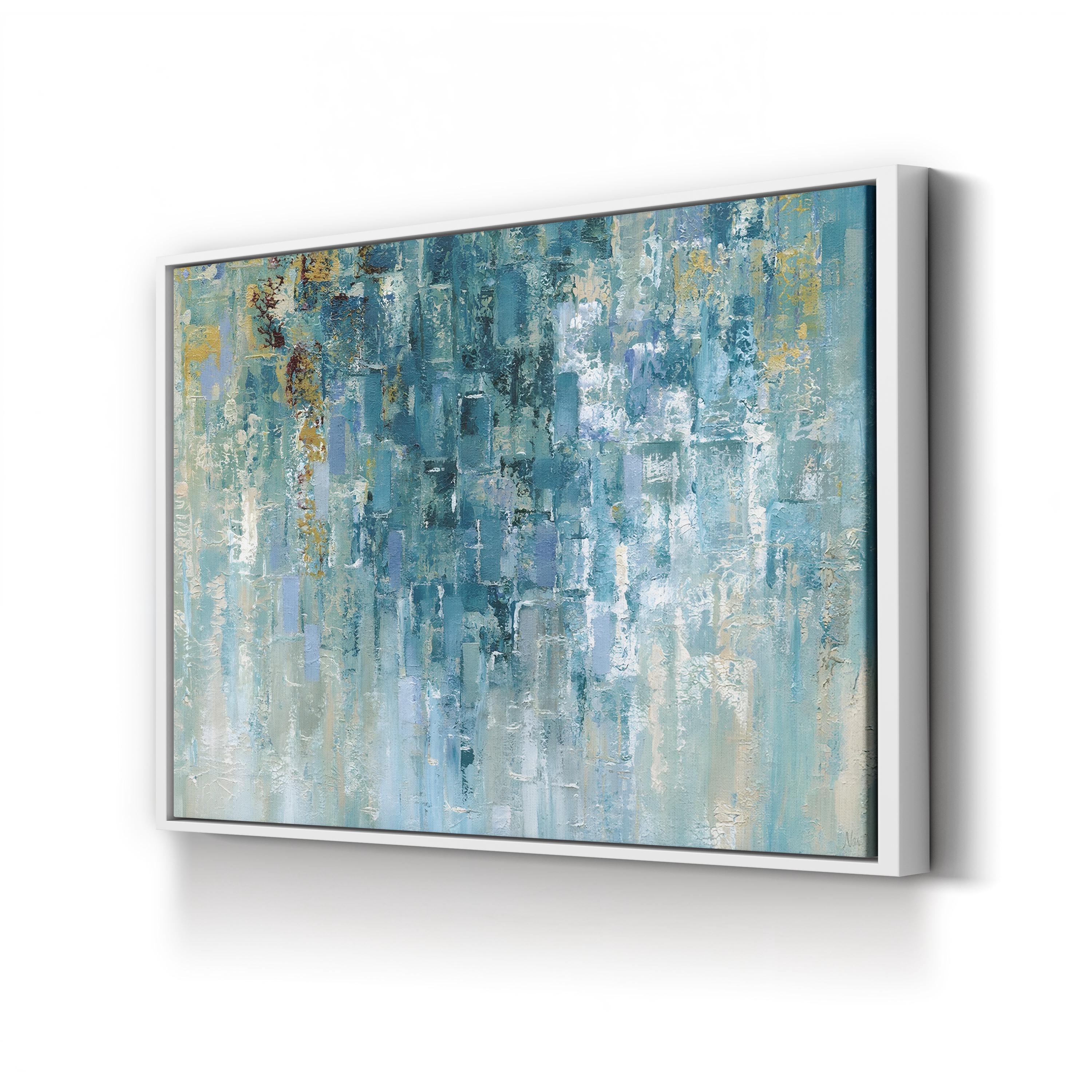 I Love the Rain Wall Art – Contemporary Abstract Blue Artwork