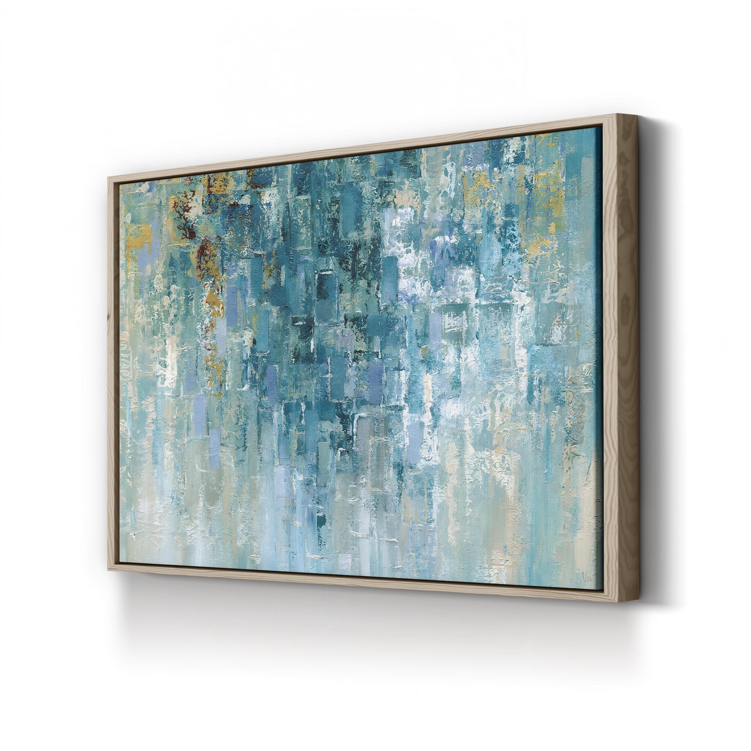 I Love the Rain Wall Art – Contemporary Abstract Blue Artwork