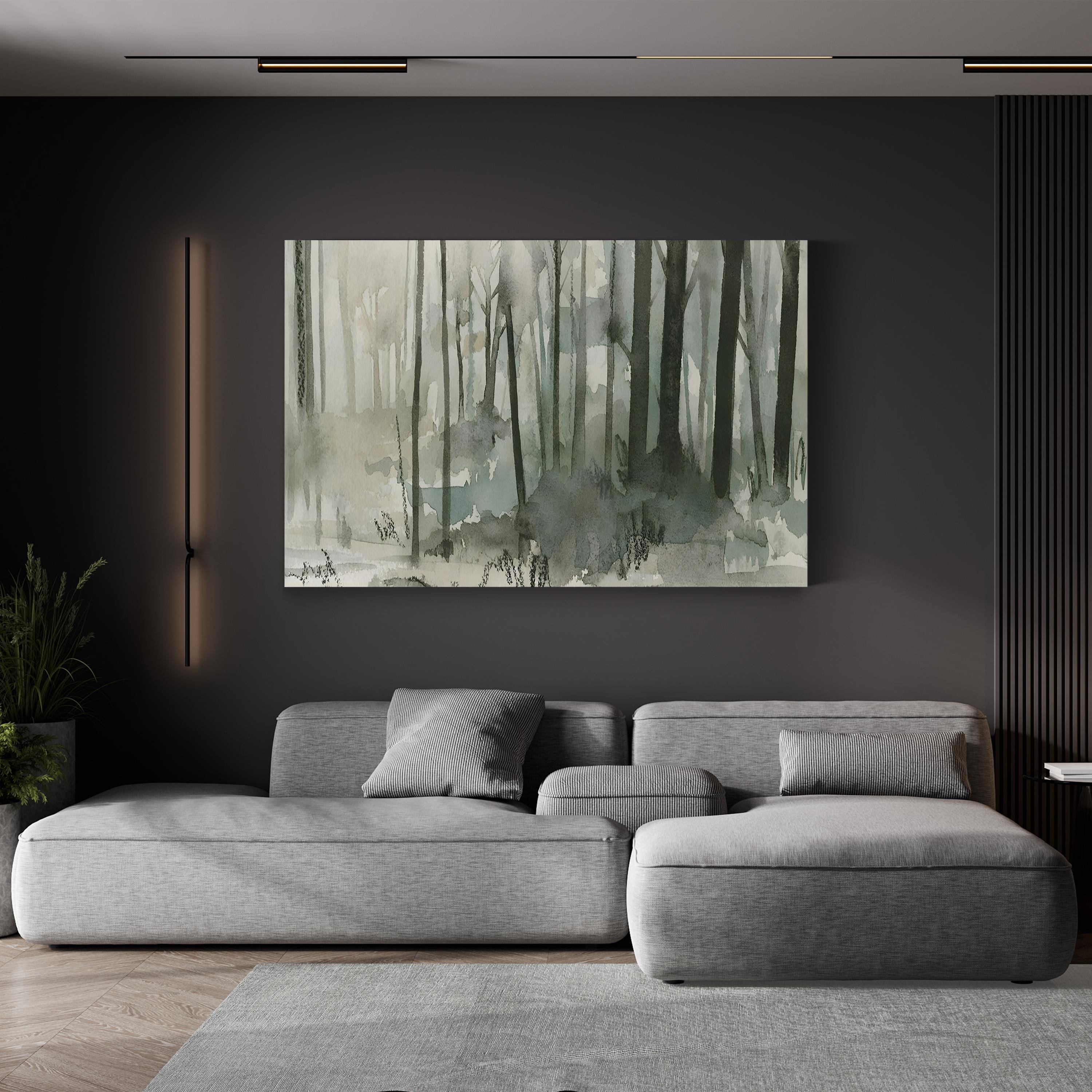 Into the Woods II Wall Art – Contemporary Forest Landscape Canvas by Emma Caroline