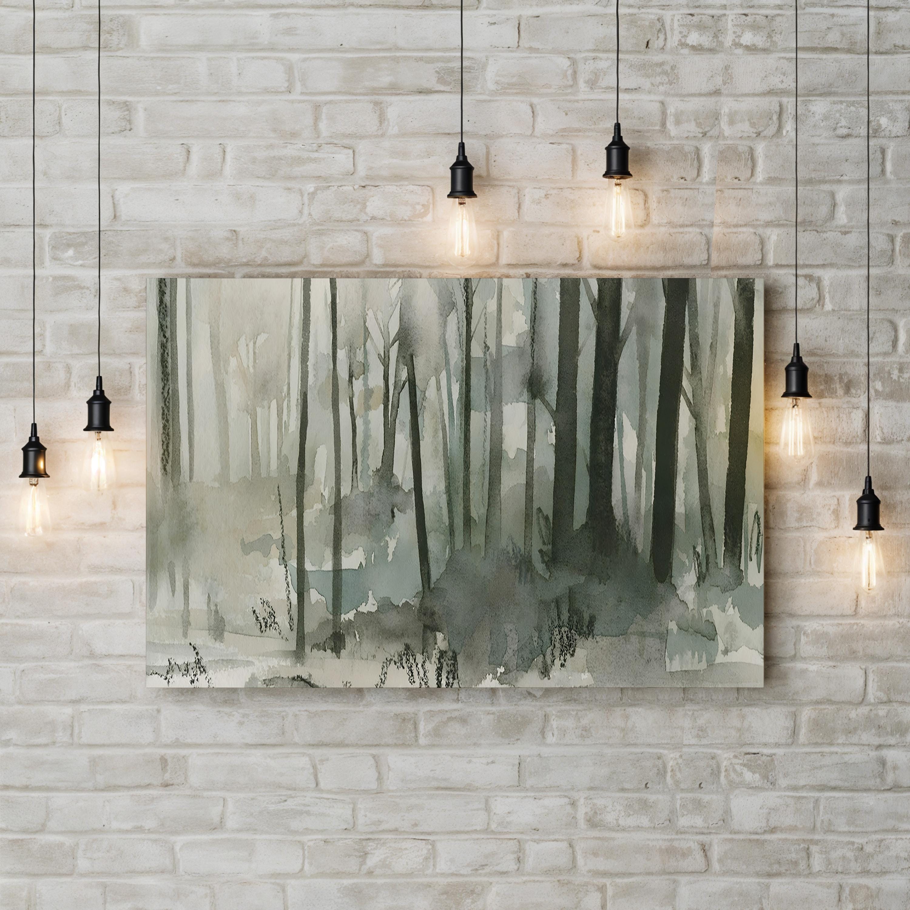 Into the Woods II Wall Art – Contemporary Forest Landscape Canvas by Emma Caroline