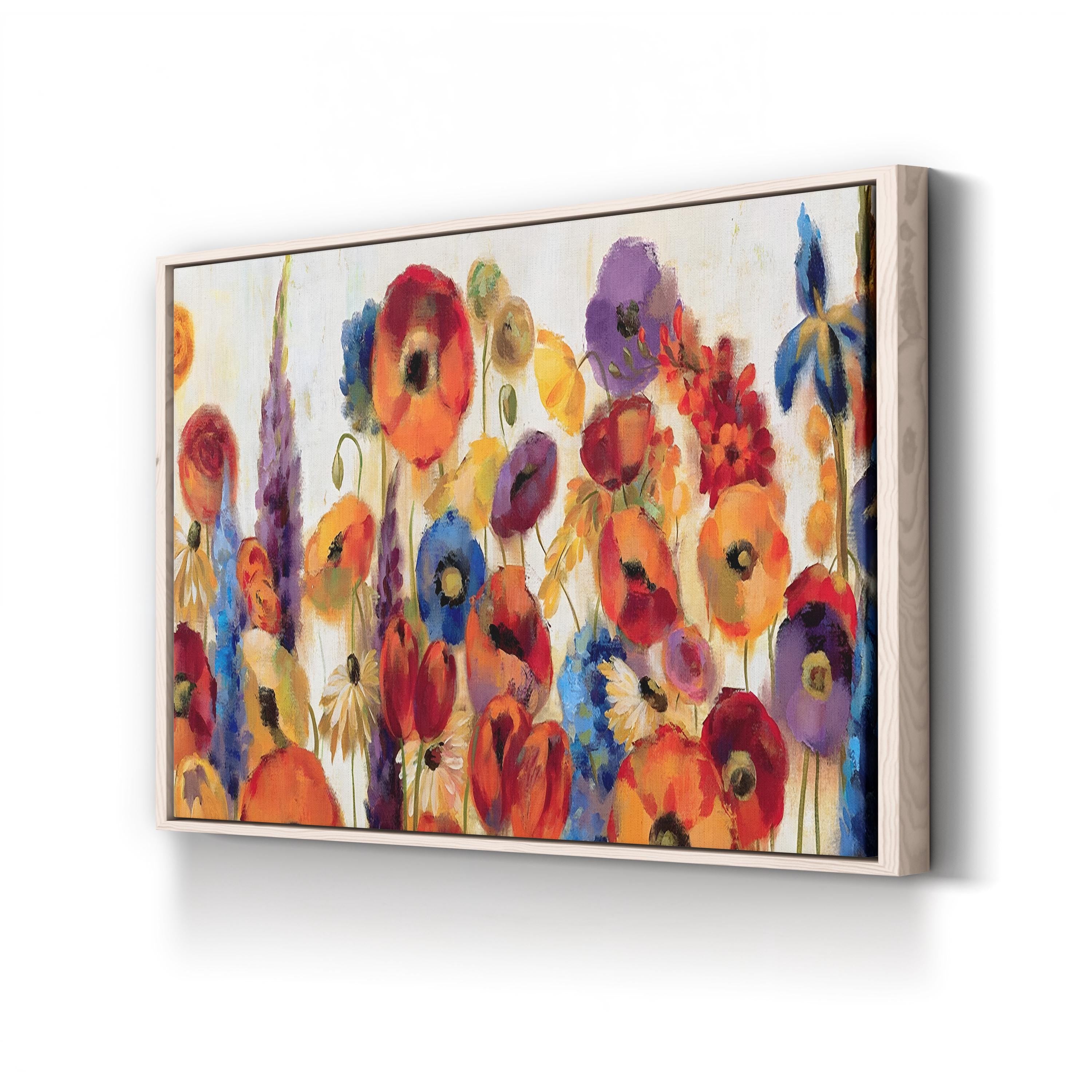Joyful Garden by Silvia Vassileva canvas print in Natural frame